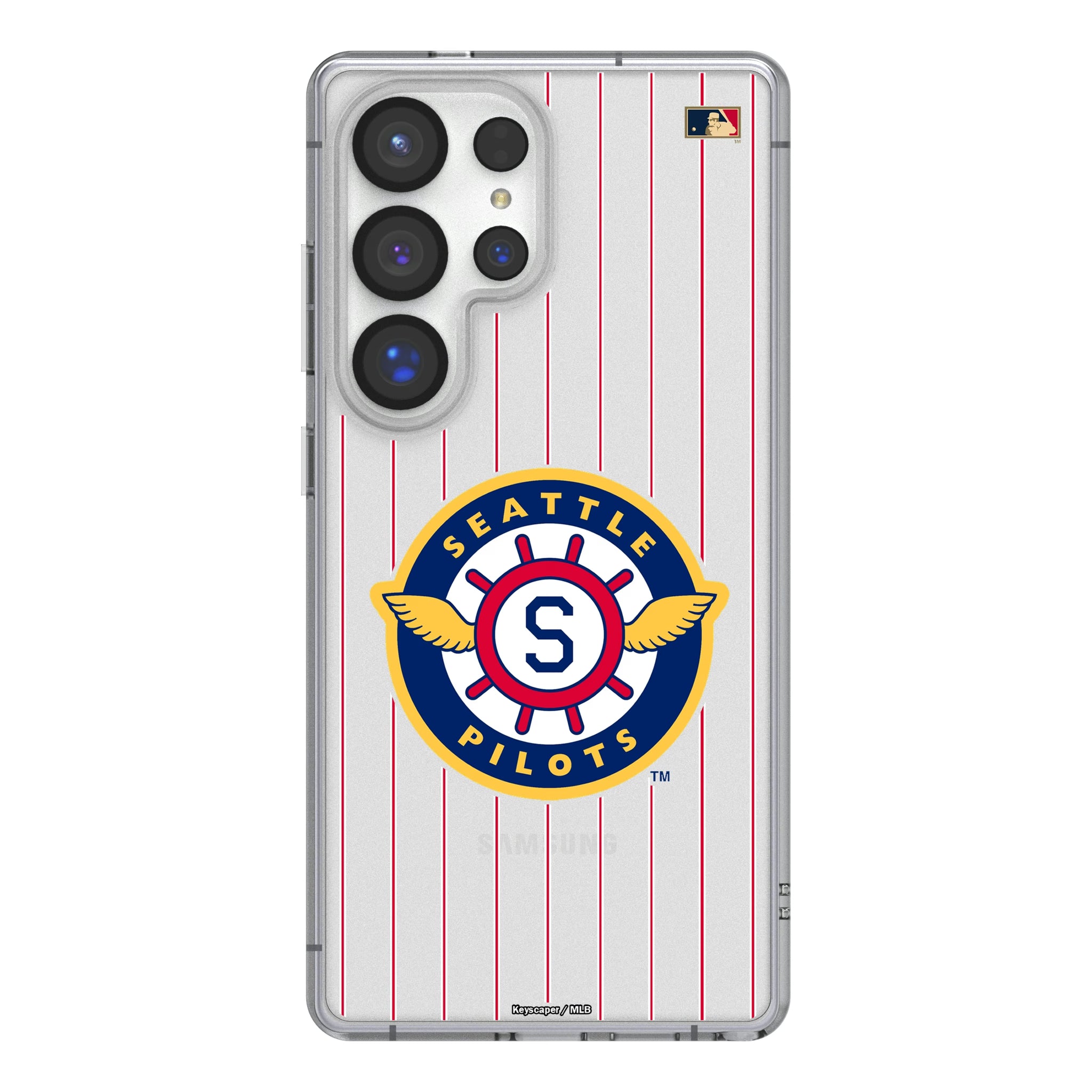 Seattle Pilots 1969 - Cooperstown Collection Pinstripe Galaxy Clear Phone Case for Samsung Galaxy