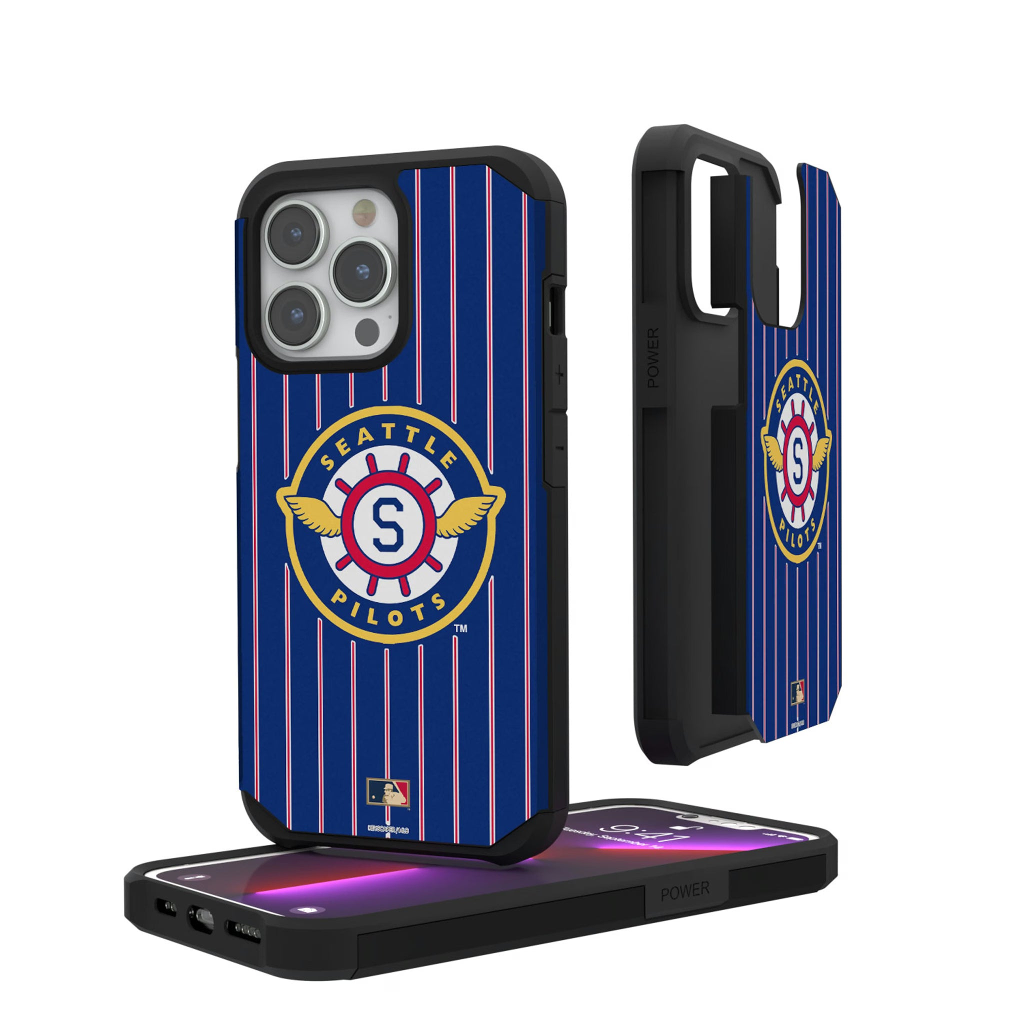 Seattle Pilots 1969 - Cooperstown Collection Pinstripe iPhone Rugged Phone Case for Apple iPhone