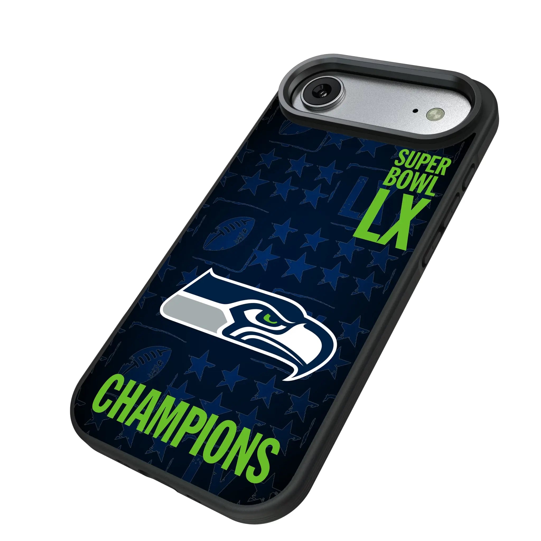 Seattle Seahawks 2026 Super Bowl iPhone Bump Phone Case for Apple iPhone - Isometric View#Device_iPhone Air