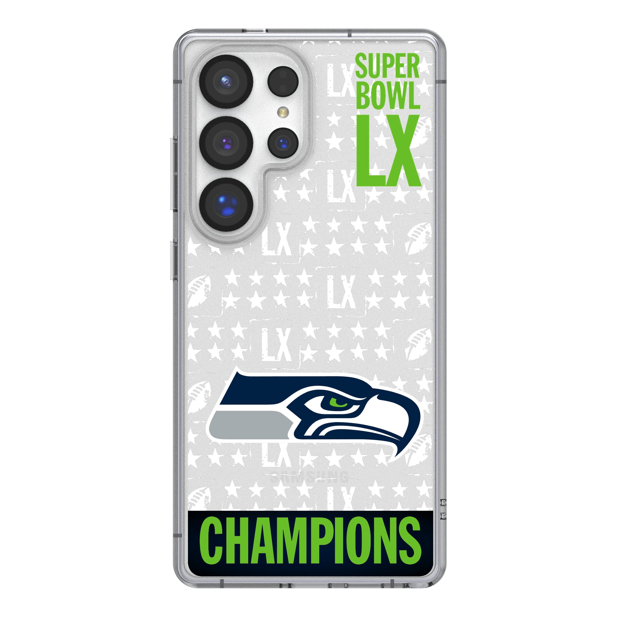 Seattle Seahawks 2026 Super Bowl Galaxy Clear Phone Case for Samsung Galaxy