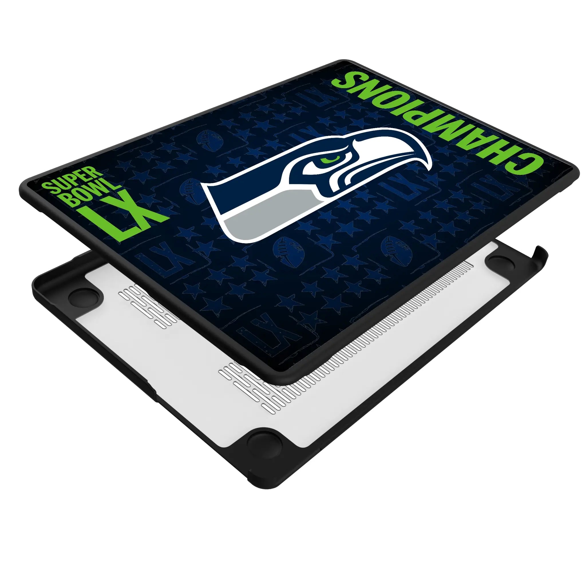 Seattle Seahawks 2026 Super Bowl MacBook Laptop Case for Apple MacBook - Isometric View
