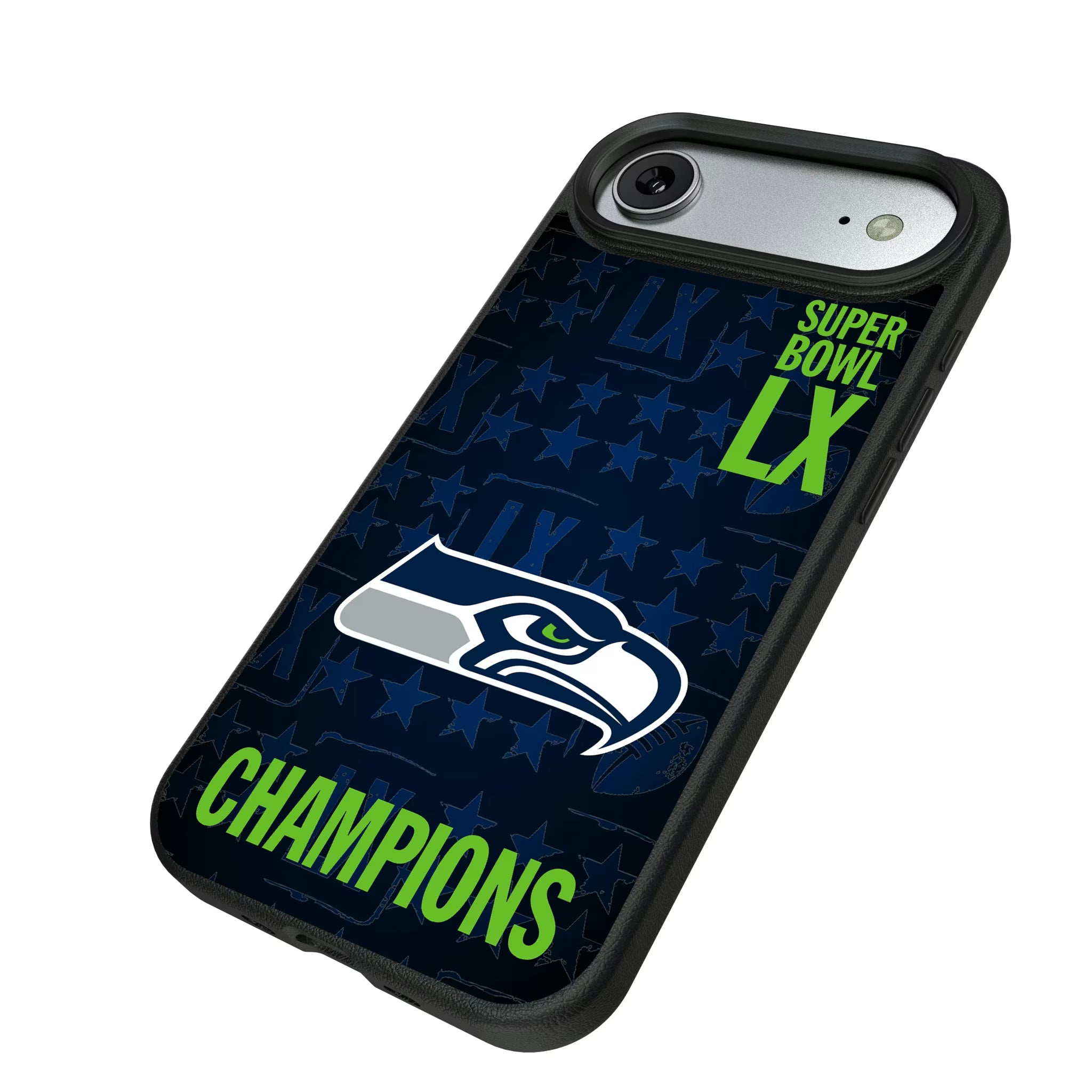 Seattle Seahawks 2026 Super Bowl iPhone MagSafe Compatible Phone Case for Apple iPhone - Isometric View#Device_iPhone Air