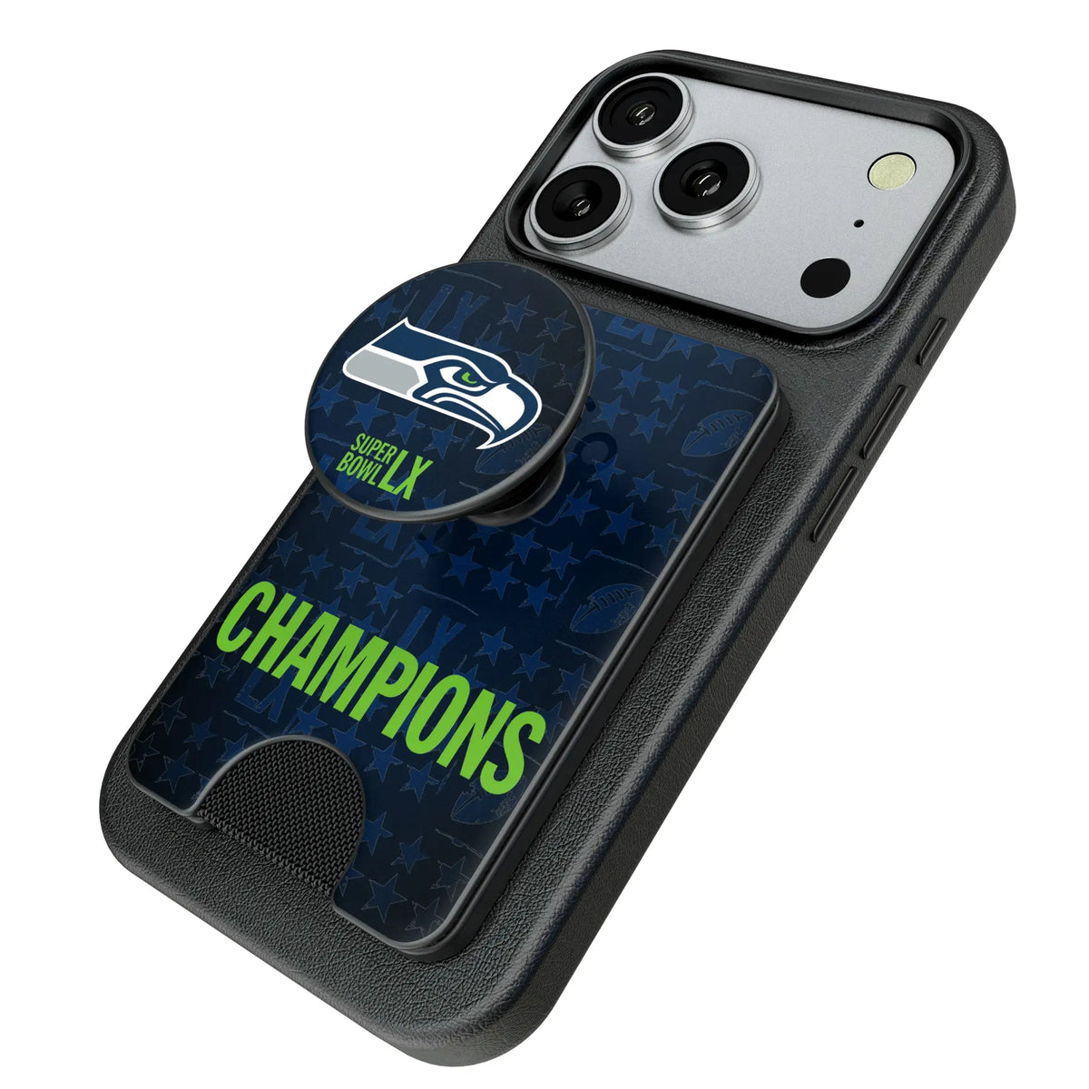 Seattle Seahawks 2026 Super Bowl Popsockets Wallet Magnetic - Isometric View