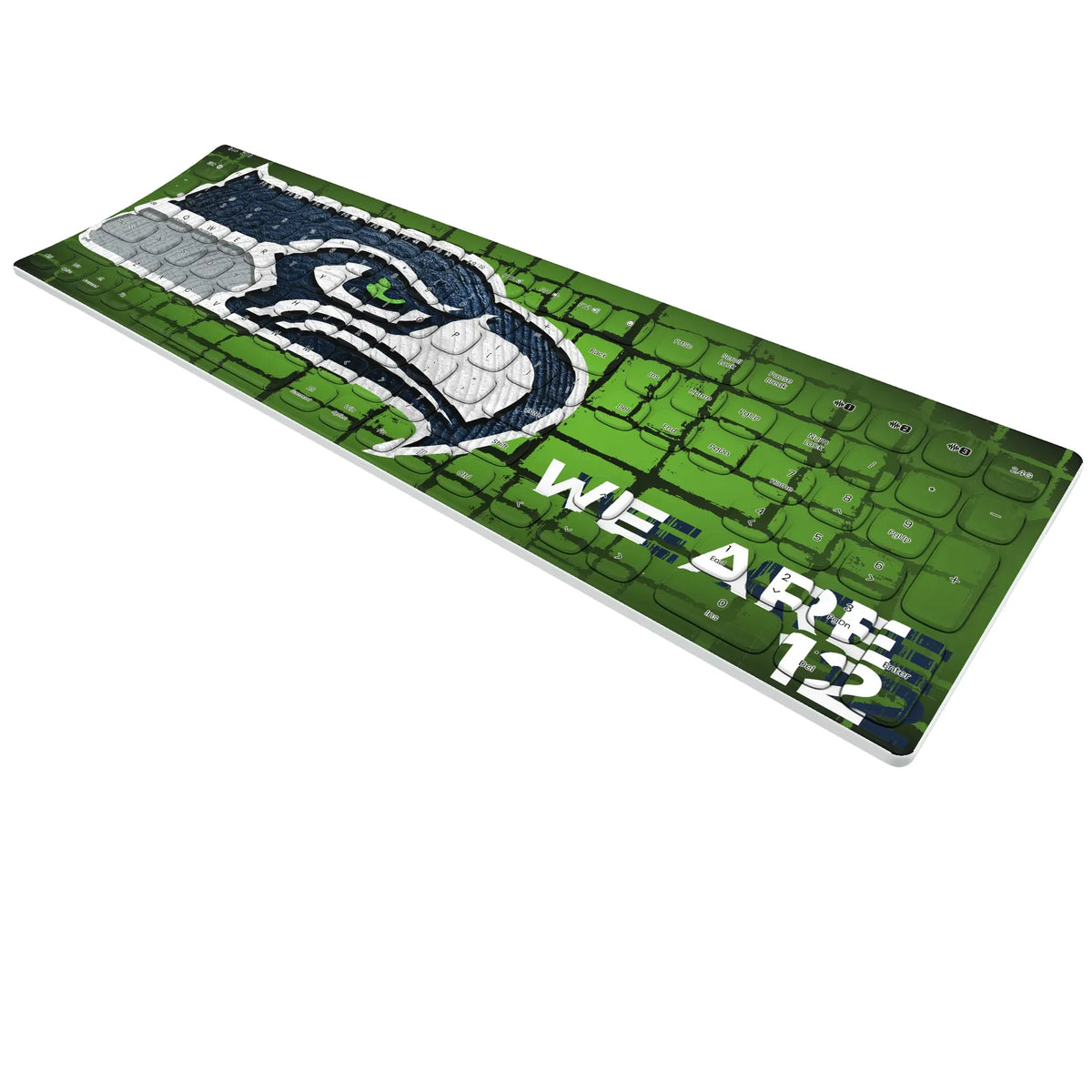 Seattle Seahawks Brick KKB605 Curved Wireless Keyboard - Isometric View