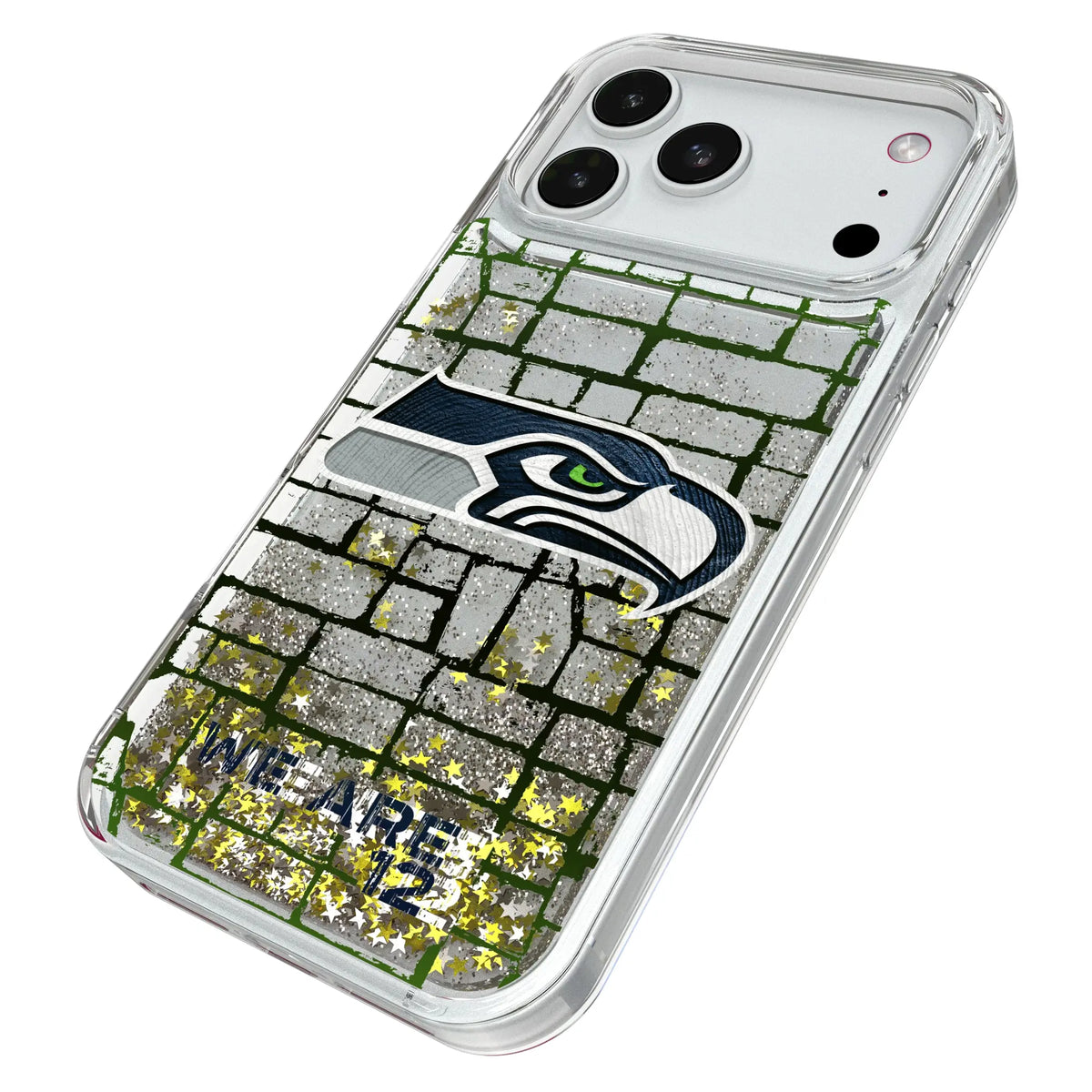 Seattle Seahawks Brick iPhone Glitter Phone Case for Apple iPhone - Isometric View#Device_iPhone 18 Pro Max