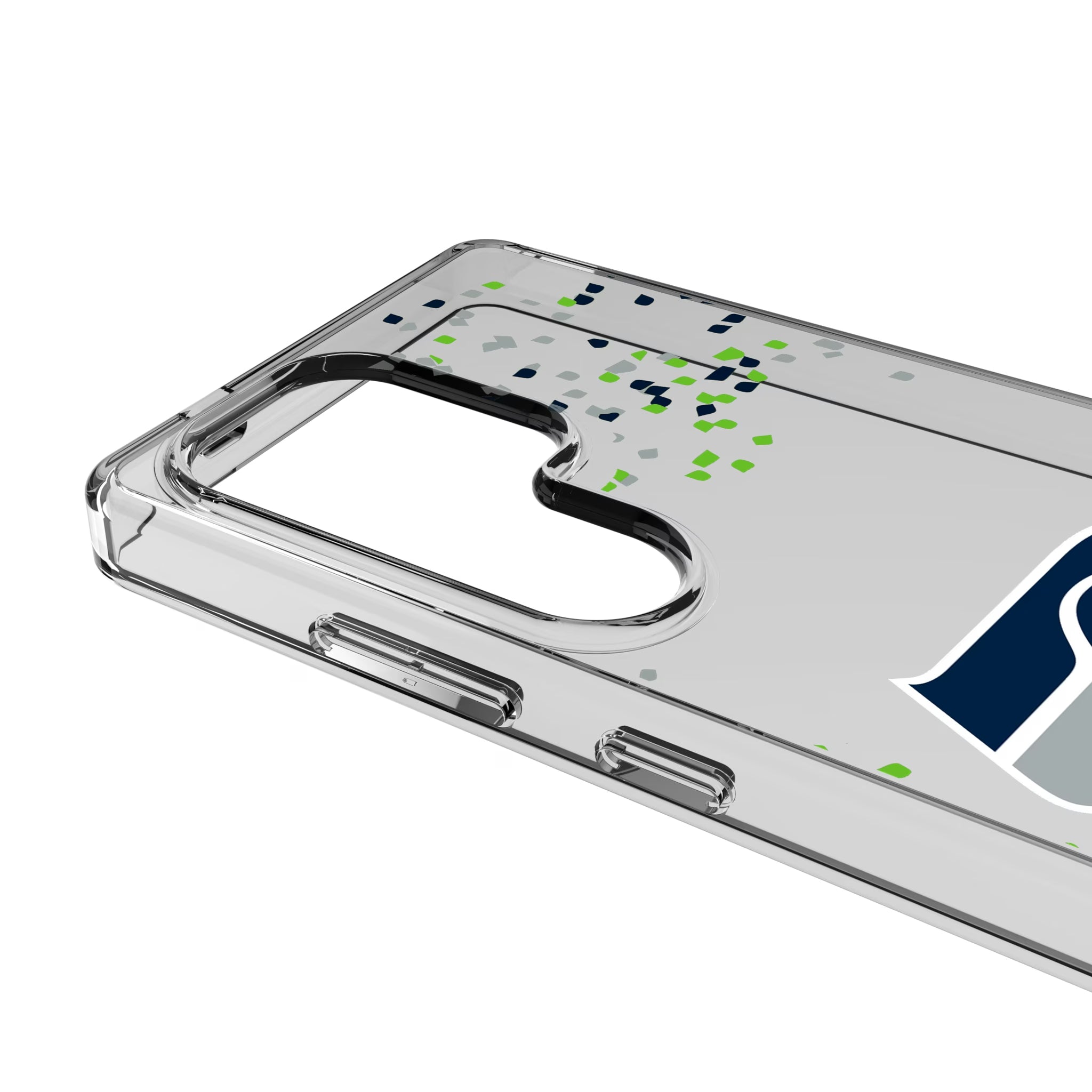 Seattle Seahawks Confetti Galaxy Clear Phone Case for Samsung Galaxy - Detail