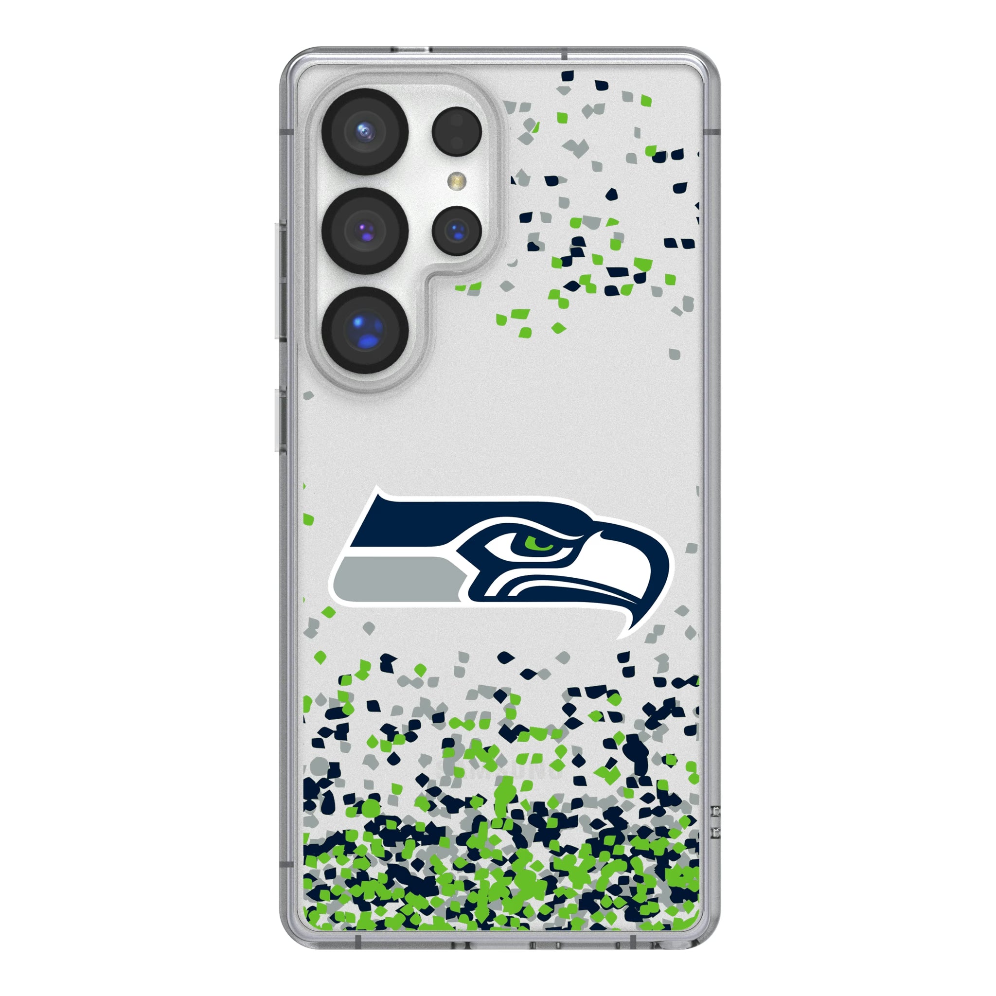 Seattle Seahawks Confetti Galaxy Clear Phone Case for Samsung Galaxy