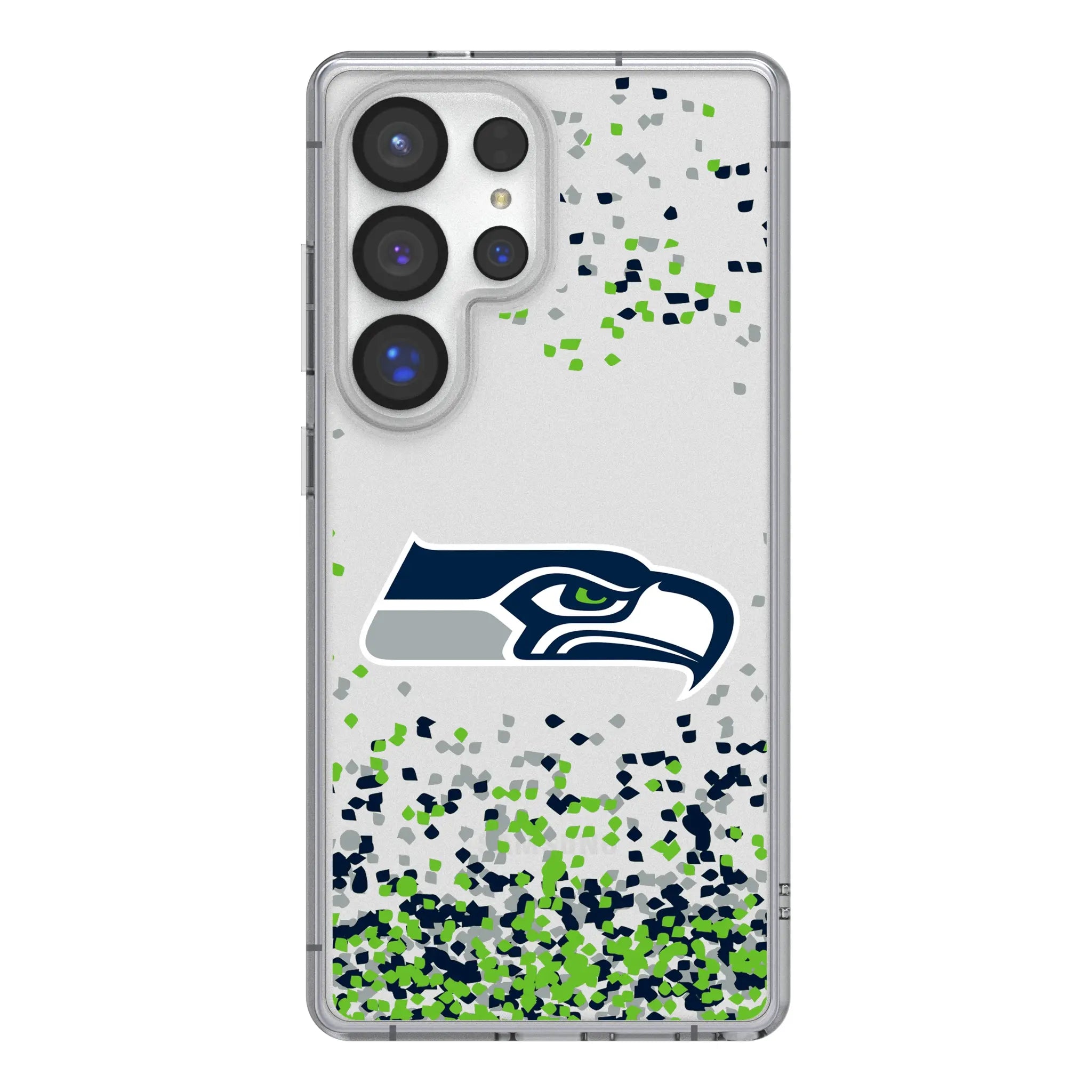 Seattle Seahawks Confetti Galaxy Clear Phone Case for Samsung Galaxy#Device_Galaxy S25 Ultra
