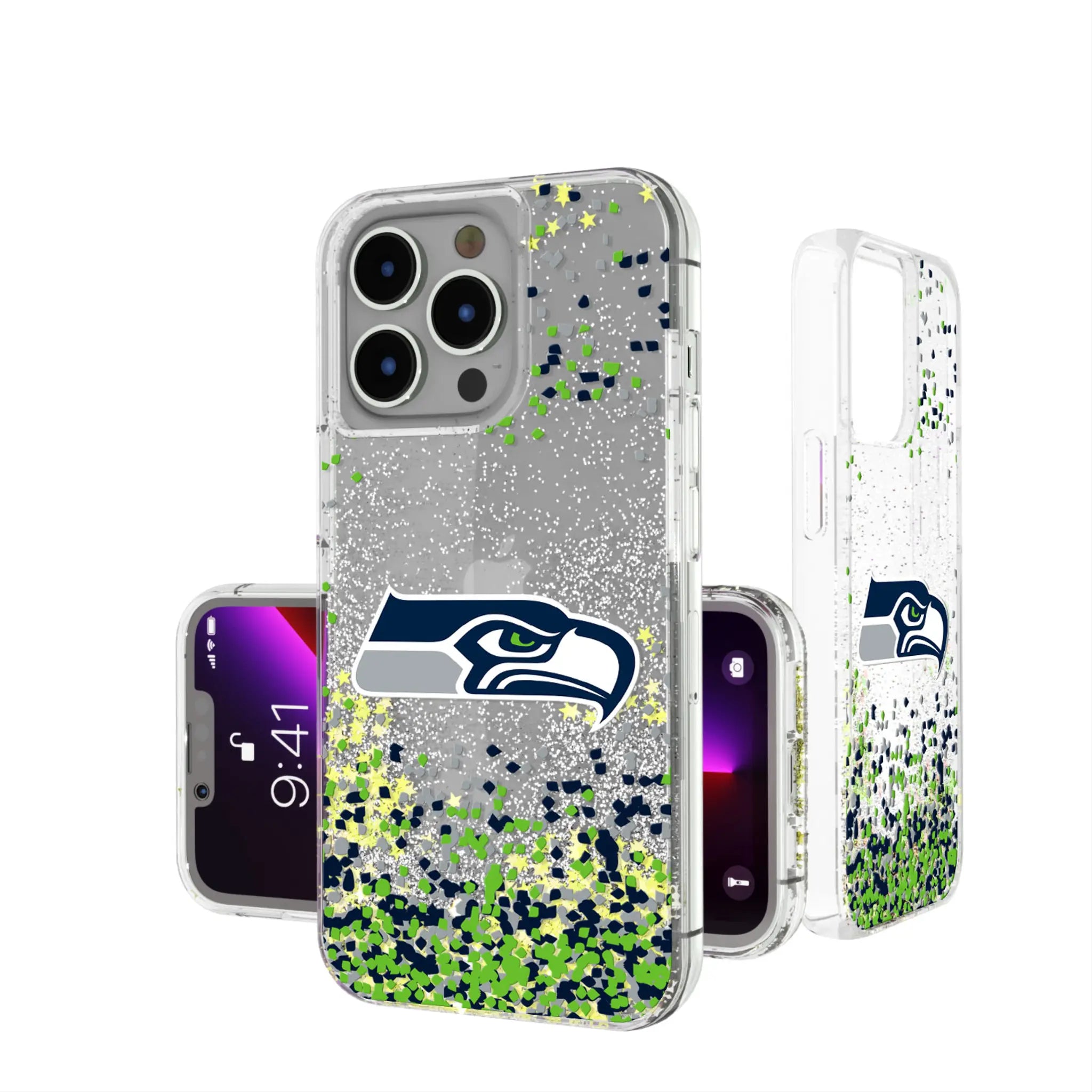Seattle Seahawks Confetti iPhone Glitter Phone Case for Apple iPhone
