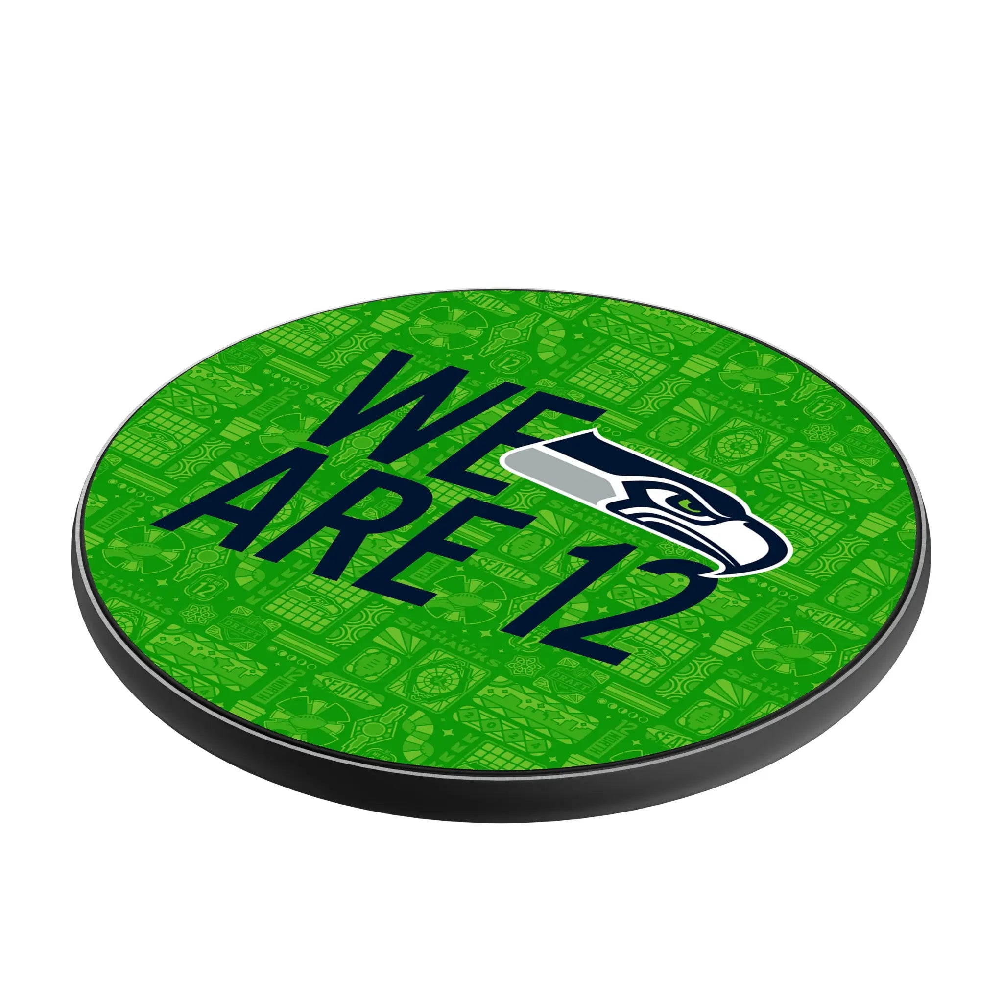 Seattle Seahawks Deco 15-Watt Wireless Charger - Isometric View