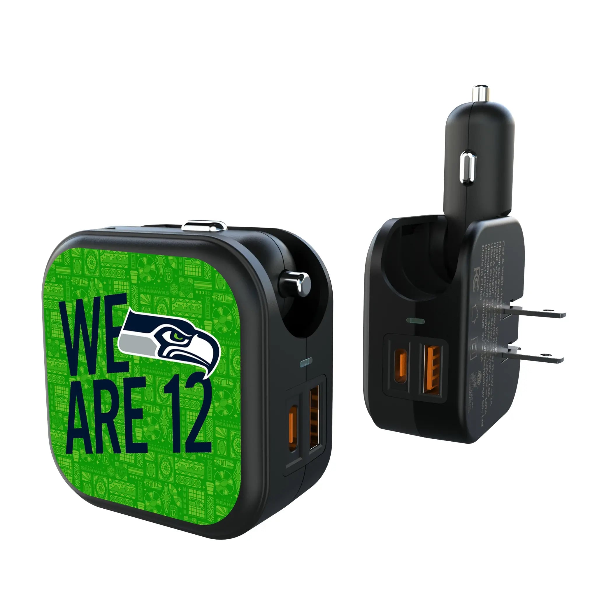 Seattle Seahawks Deco 2 in 1 USB A/C Charger