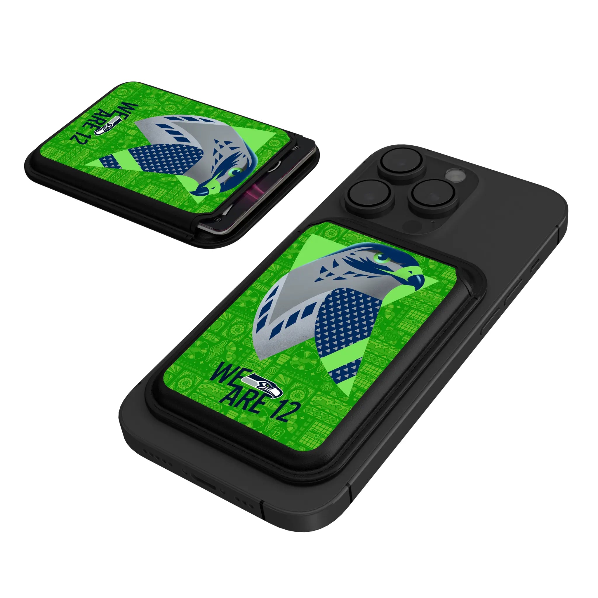 Seattle Seahawks Deco Black Magnetic Credit Card Wallet
