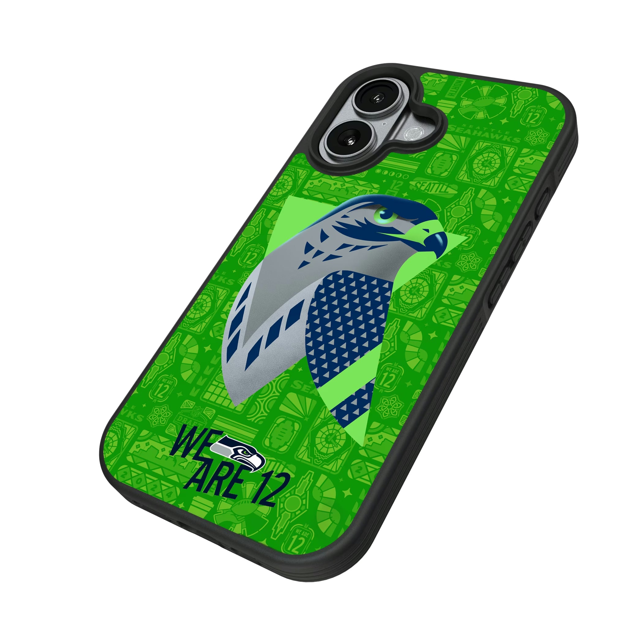 Seattle Seahawks Deco iPhone Bump Phone Case for Apple iPhone - Isometric View#Device_iPhone 17
