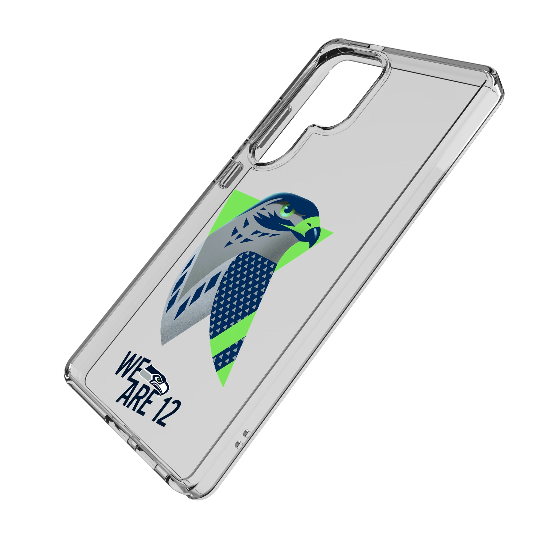 Seattle Seahawks Deco Galaxy Clear Phone Case for Samsung Galaxy - Isometric View