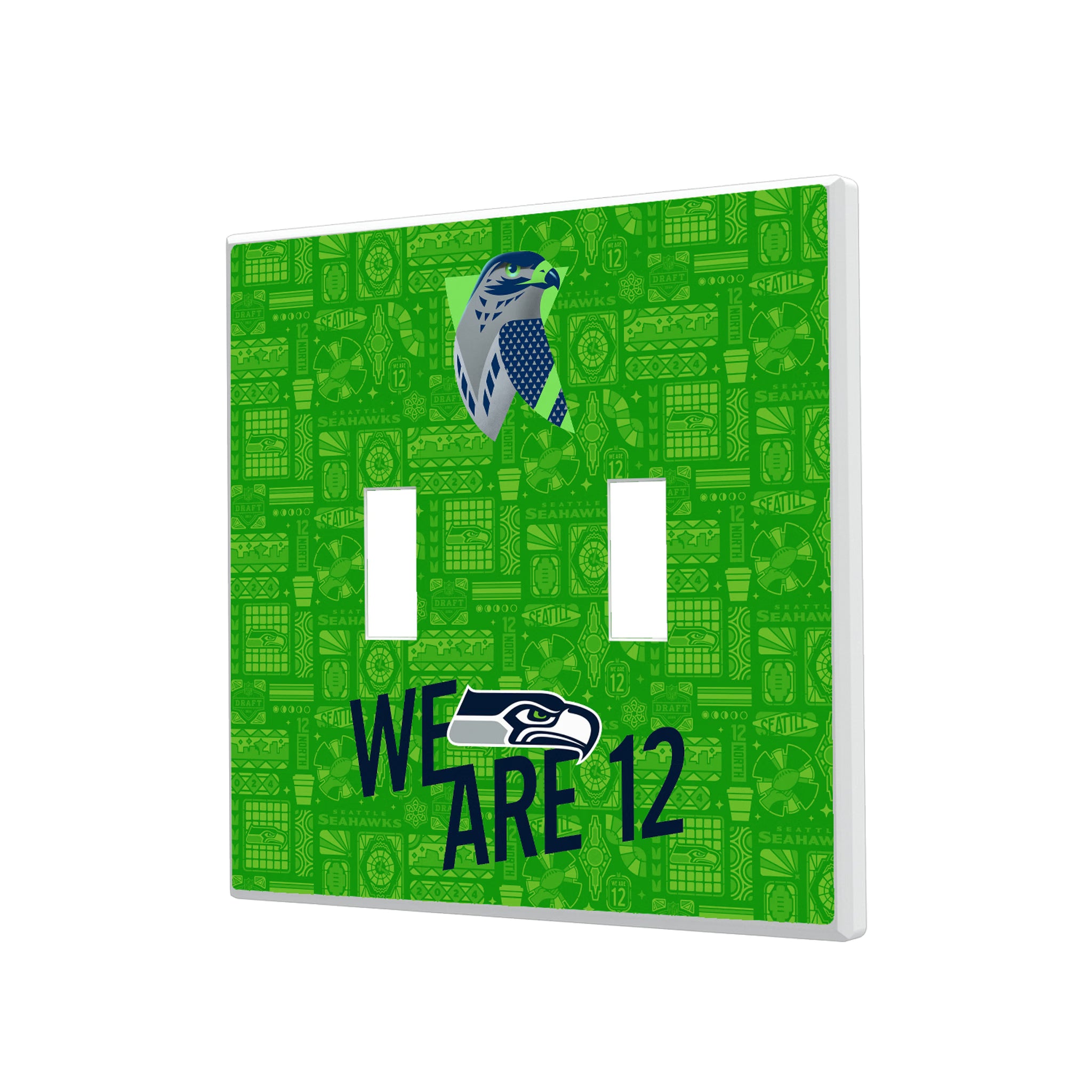 Seattle Seahawks Deco Hidden-Screw Light Switch Plate#Style_Double Toggle