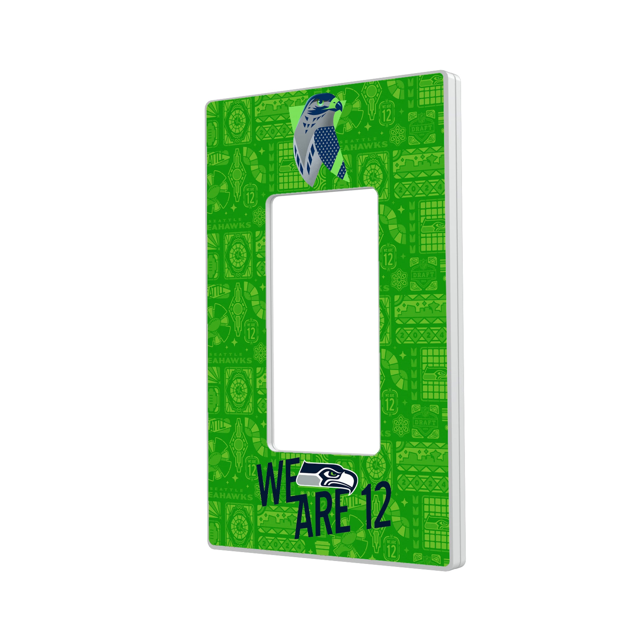 Seattle Seahawks Deco Hidden-Screw Light Switch Plate#Style_Single Rocker