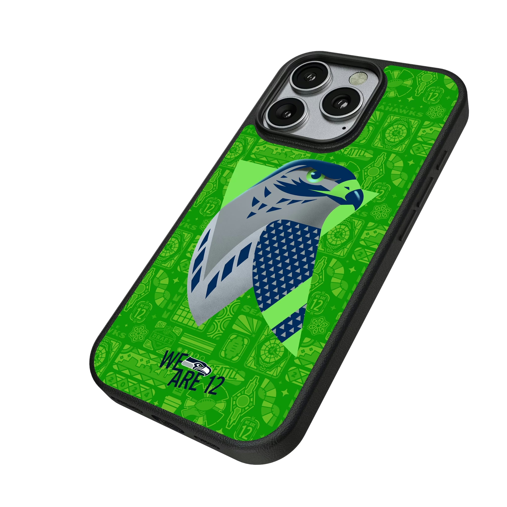 Seattle Seahawks Deco iPhone MagSafe Compatible Phone Case for Apple iPhone - Isometric View