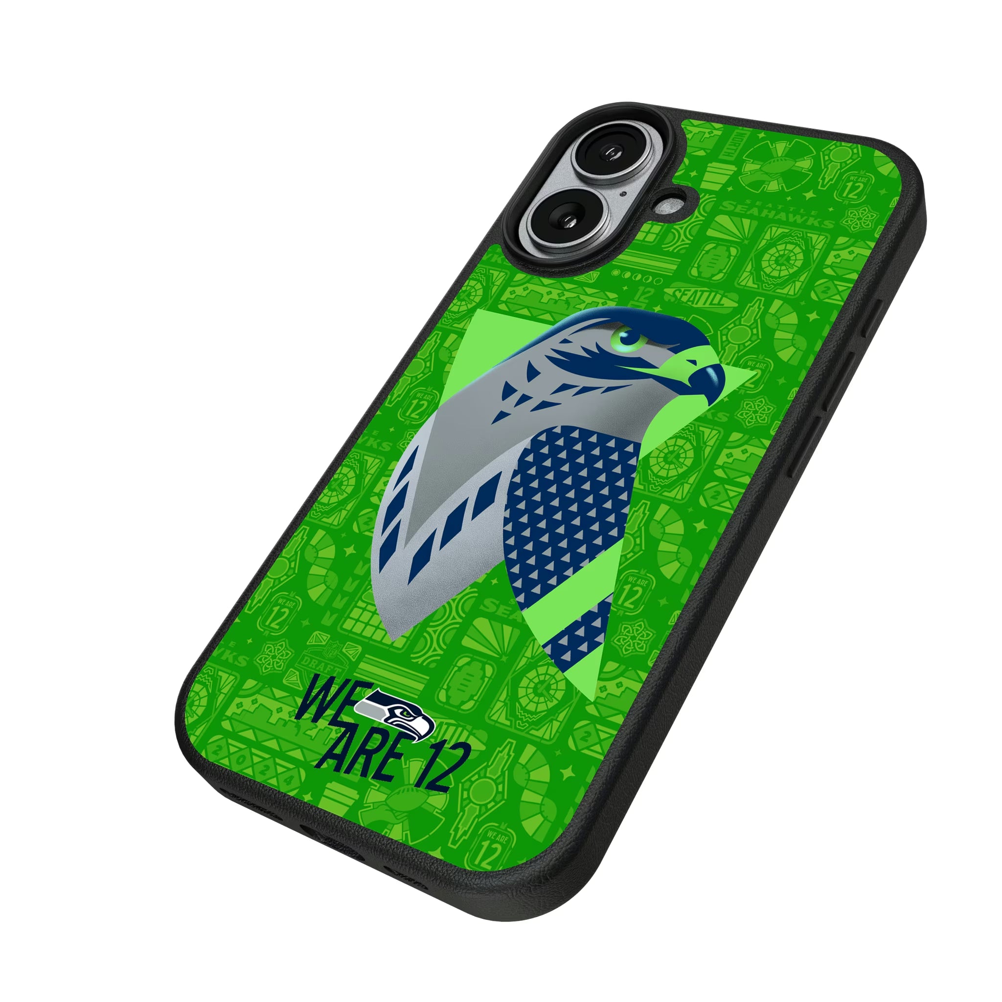 Seattle Seahawks Deco iPhone MagSafe Compatible Phone Case for Apple iPhone - Isometric View#Device_iPhone 17