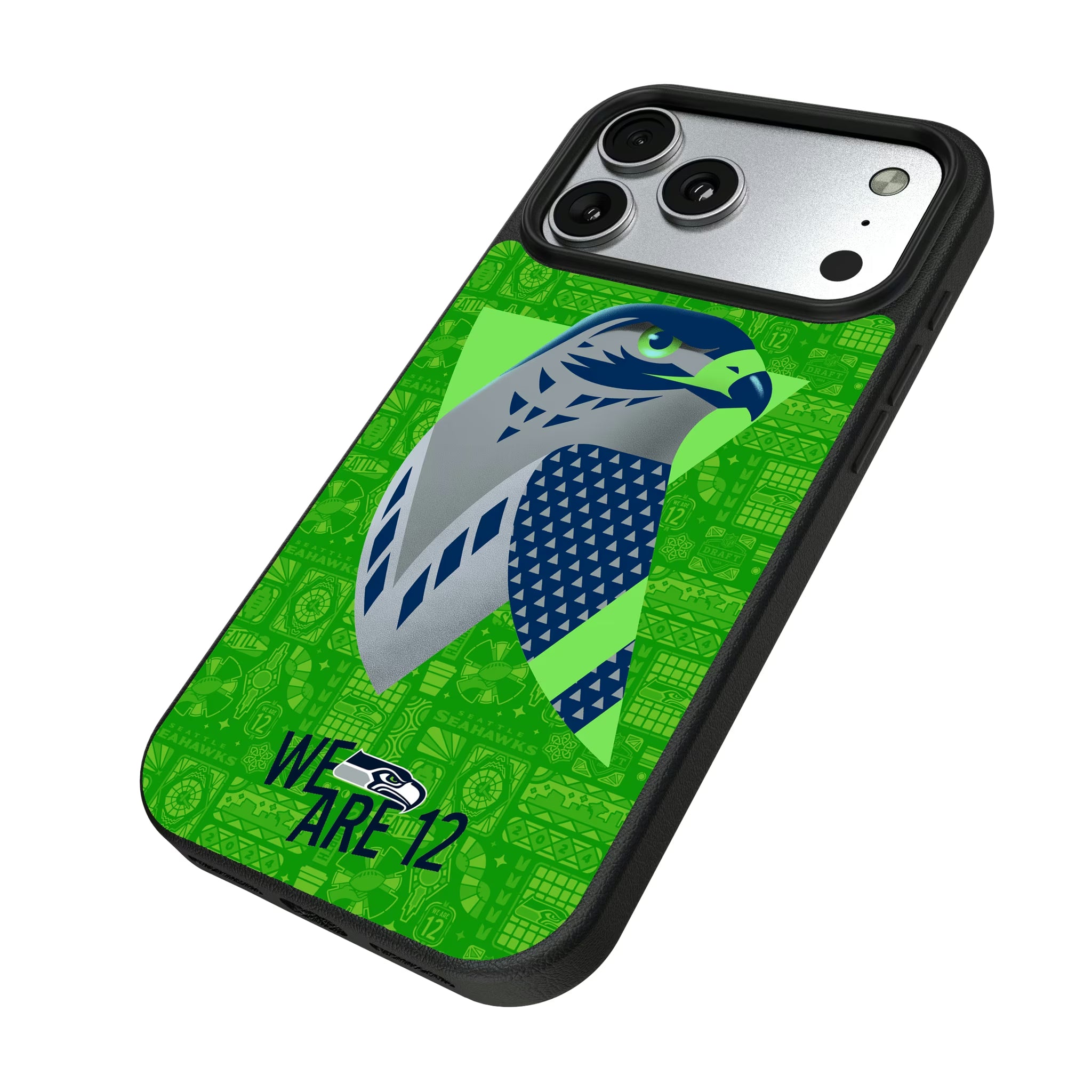 Seattle Seahawks Deco iPhone MagSafe Compatible Phone Case for Apple iPhone - Isometric View#Device_iPhone 17 Pro Max