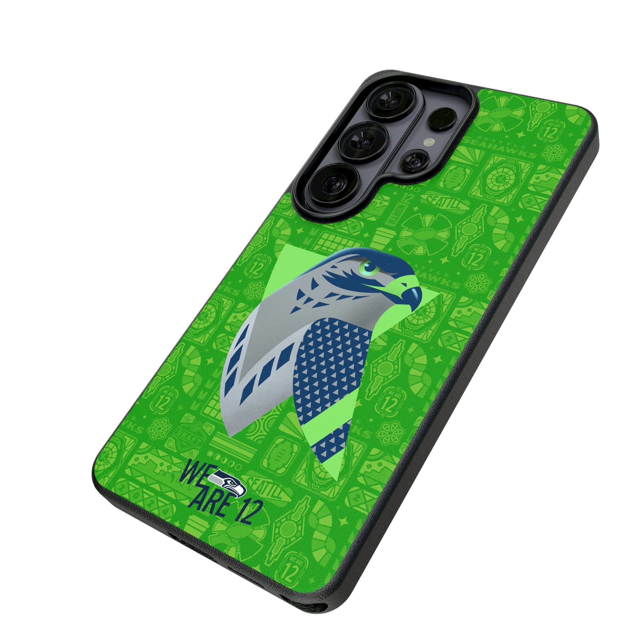 Seattle Seahawks Deco Galaxy MagSafe Compatible Phone Case for Samsung Galaxy - Isometric View