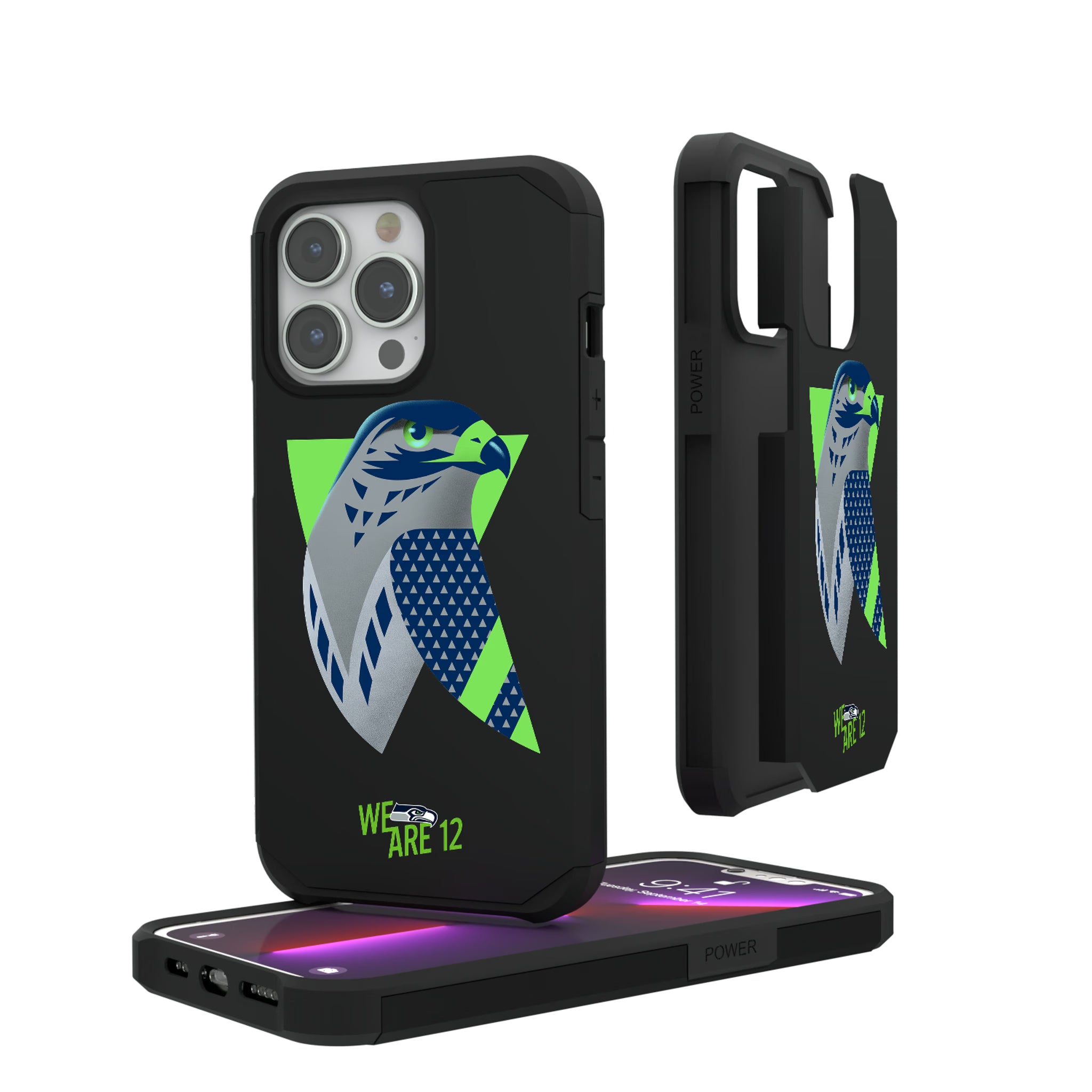 Seattle Seahawks Deco iPhone Rugged Phone Case for Apple iPhone#Device_iPhone 13 Pro