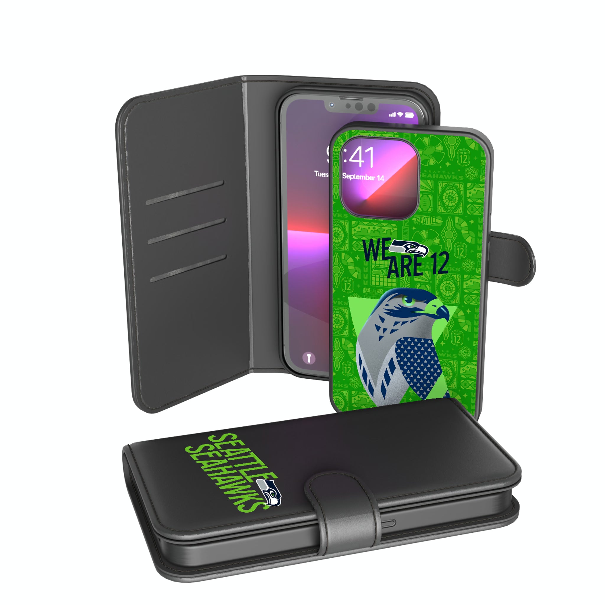 Seattle Seahawks Deco iPhone Wallet Phone Case for Apple iPhone