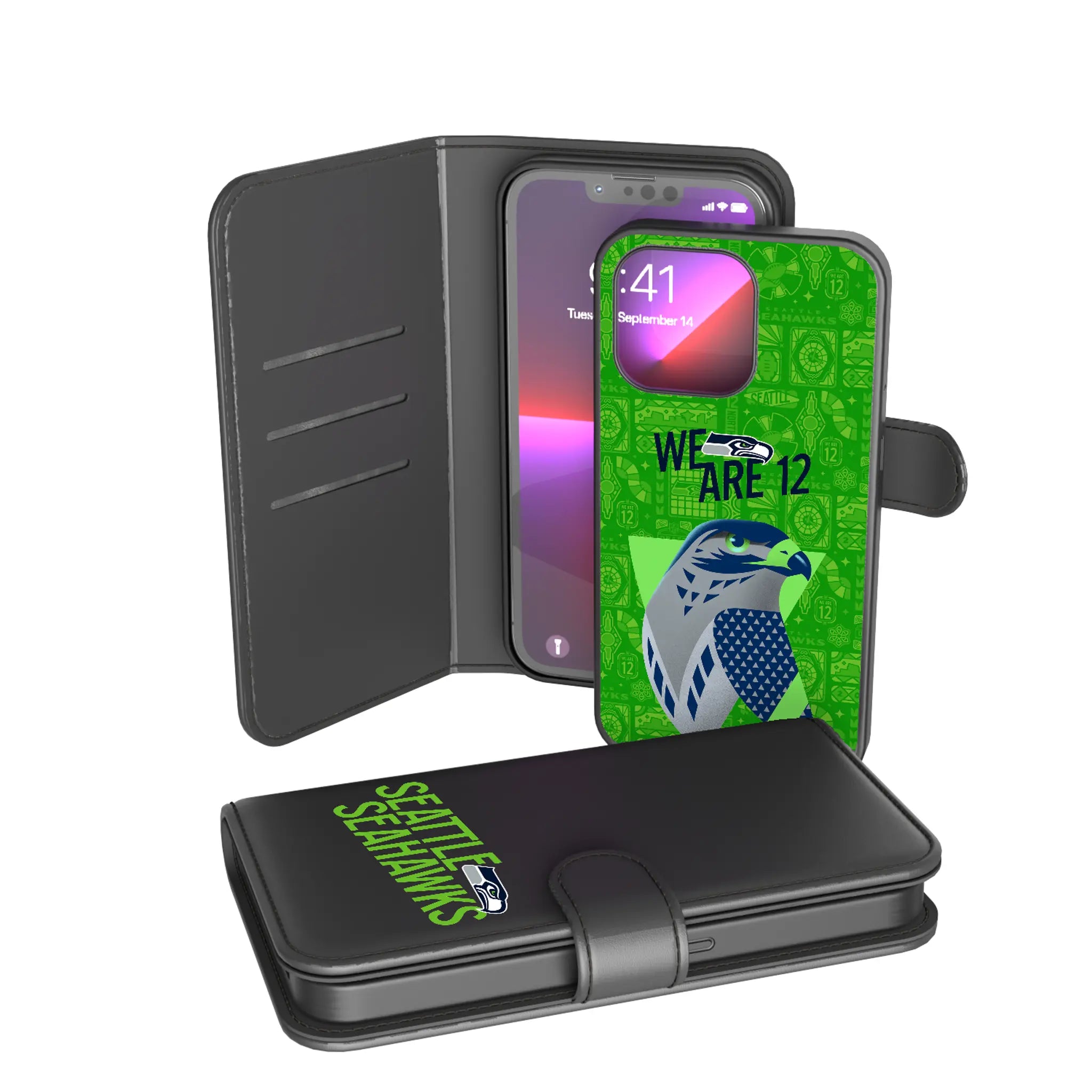 Seattle Seahawks Deco iPhone Wallet Phone Case for Apple iPhone