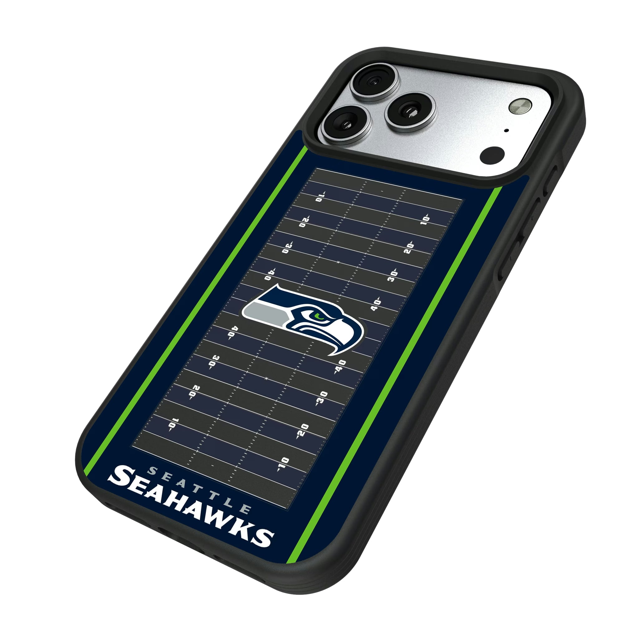 Seattle Seahawks Field iPhone Bump Phone Case for Apple iPhone - Isometric View#Device_iPhone 17 Pro Max