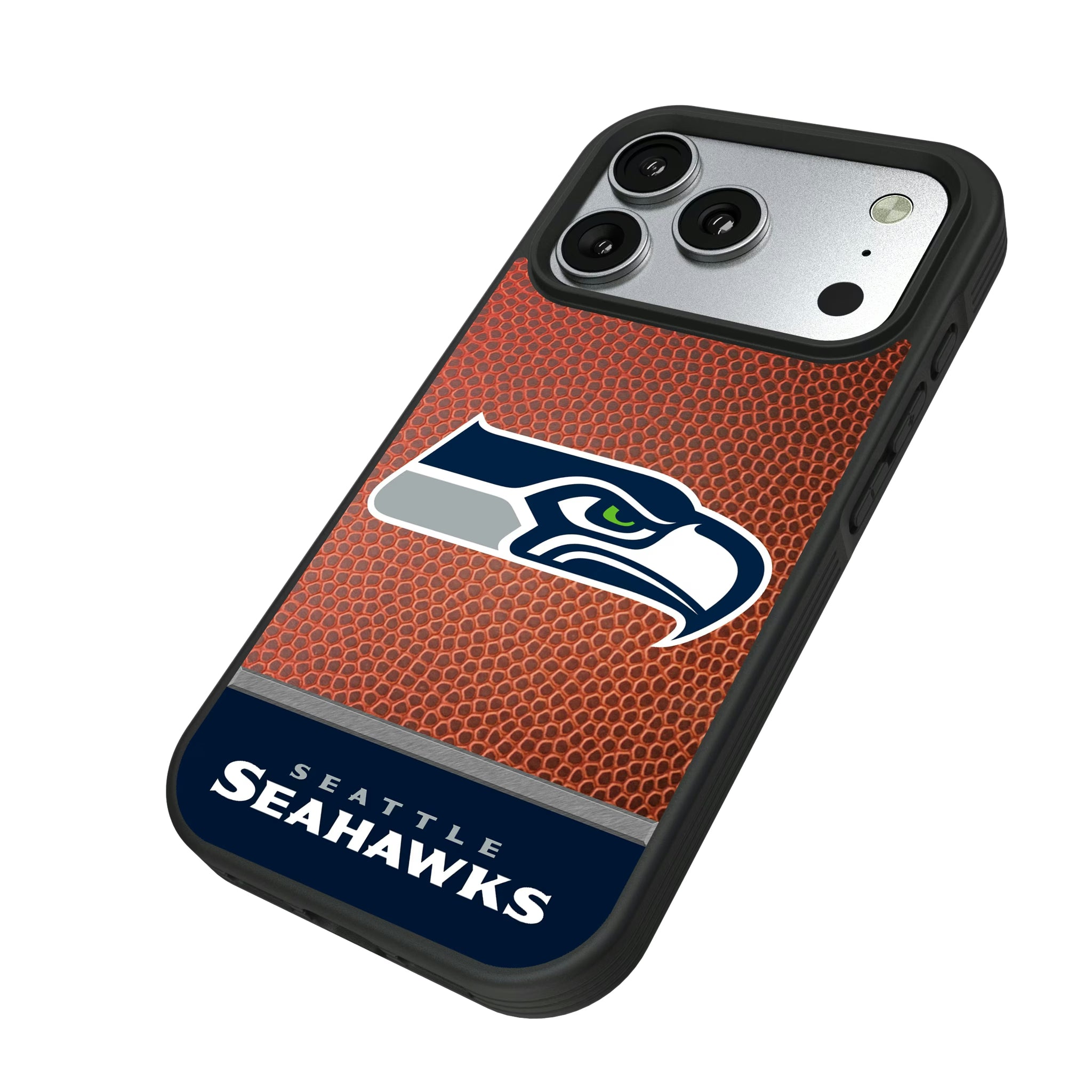 Seattle Seahawks Football Wordmark iPhone Bump Phone Case for Apple iPhone - Isometric View#Device_iPhone 17 Pro