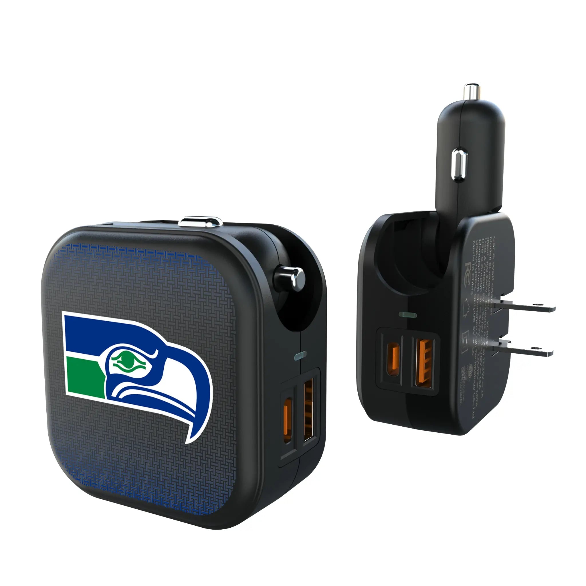 Seattle Seahawks Historic Collection Linen 2 in 1 USB A/C Charger