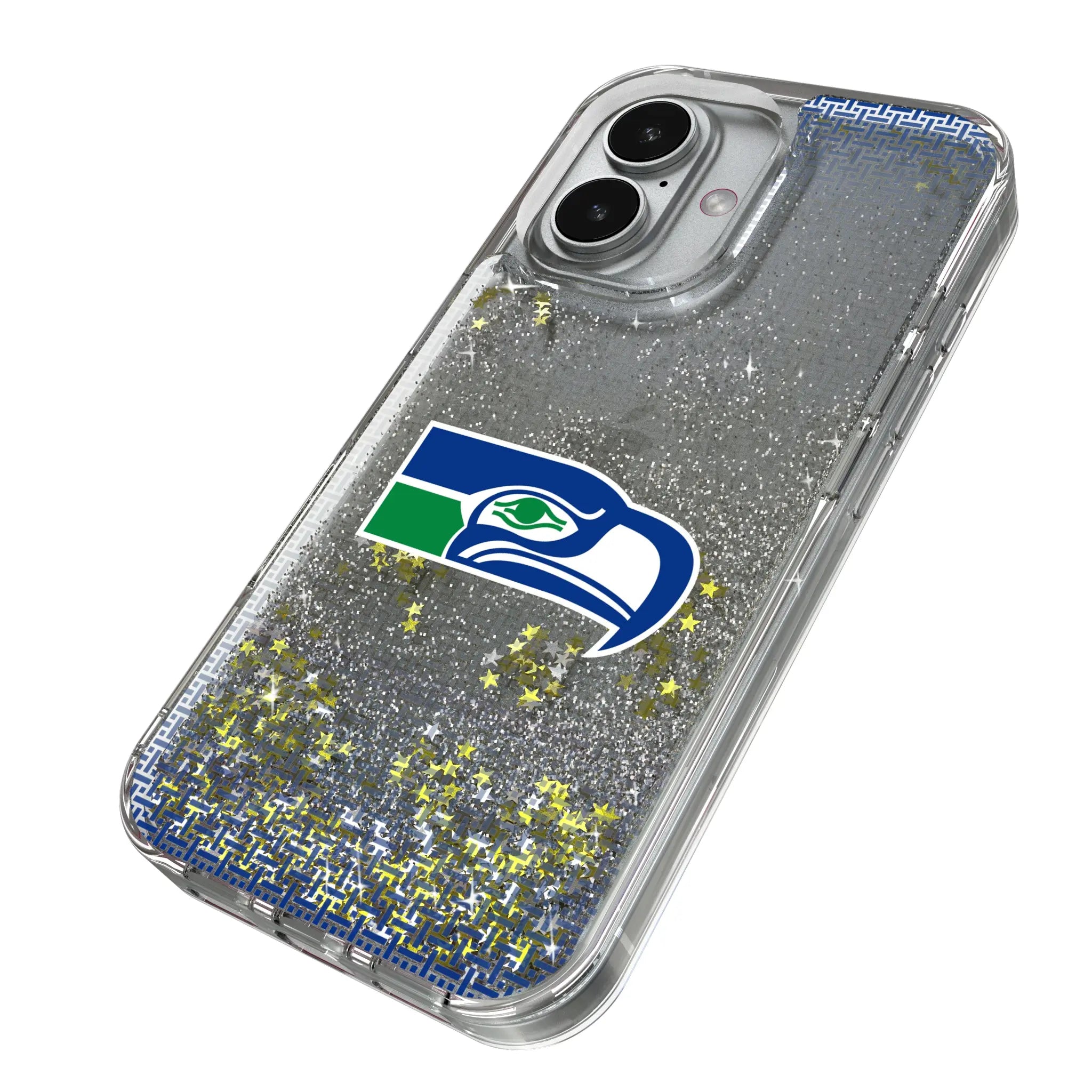 Seattle Seahawks Historic Collection Linen iPhone Glitter Phone Case for Apple iPhone - Isometric View