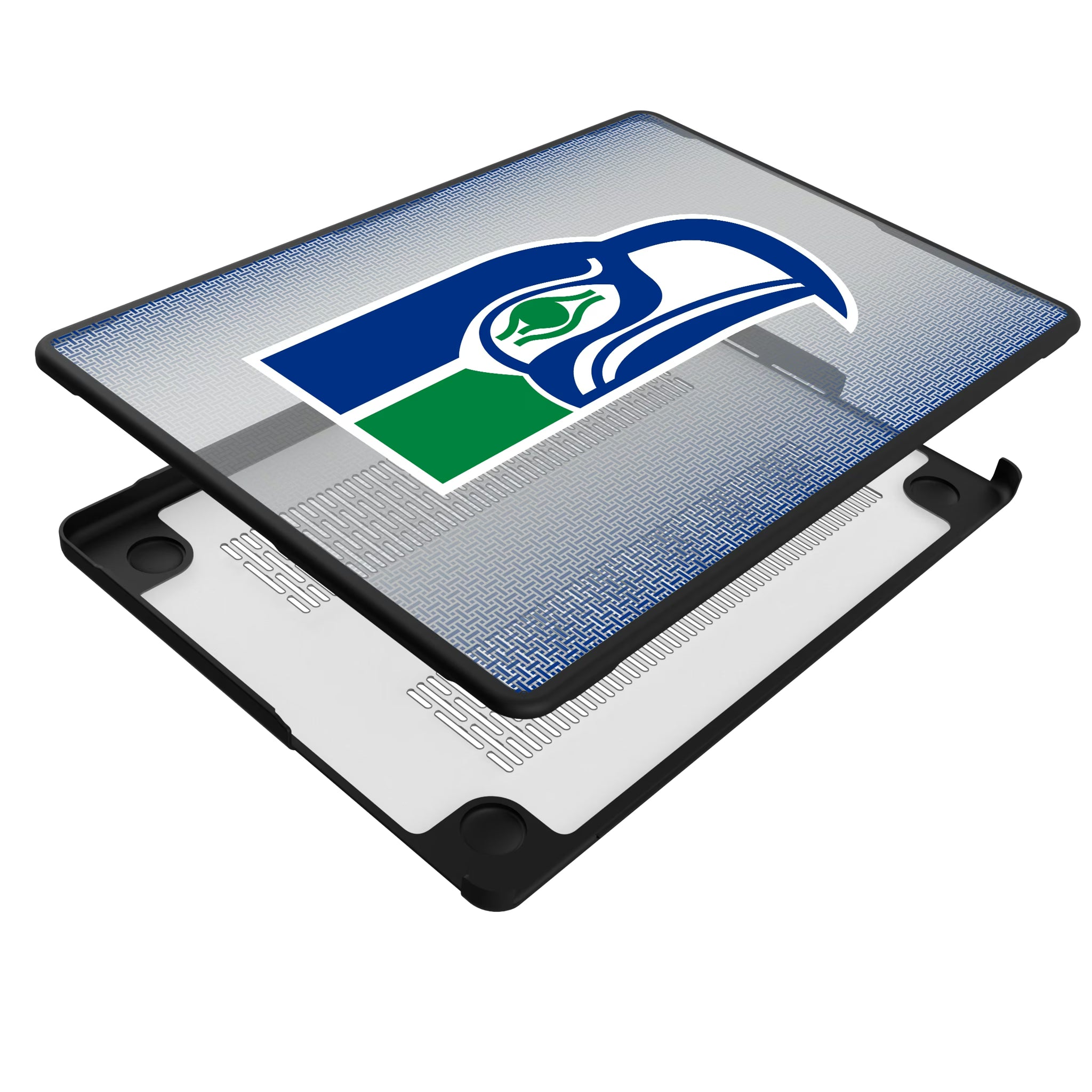 Seattle Seahawks Historic Collection Linen MacBook Laptop Case for Apple MacBook - Isometric View#Device_MacBook Pro (14-inch, 2021) / MacBook Pro (14-inch, 2023) / MacBook Pro (14-inch, 2024)
