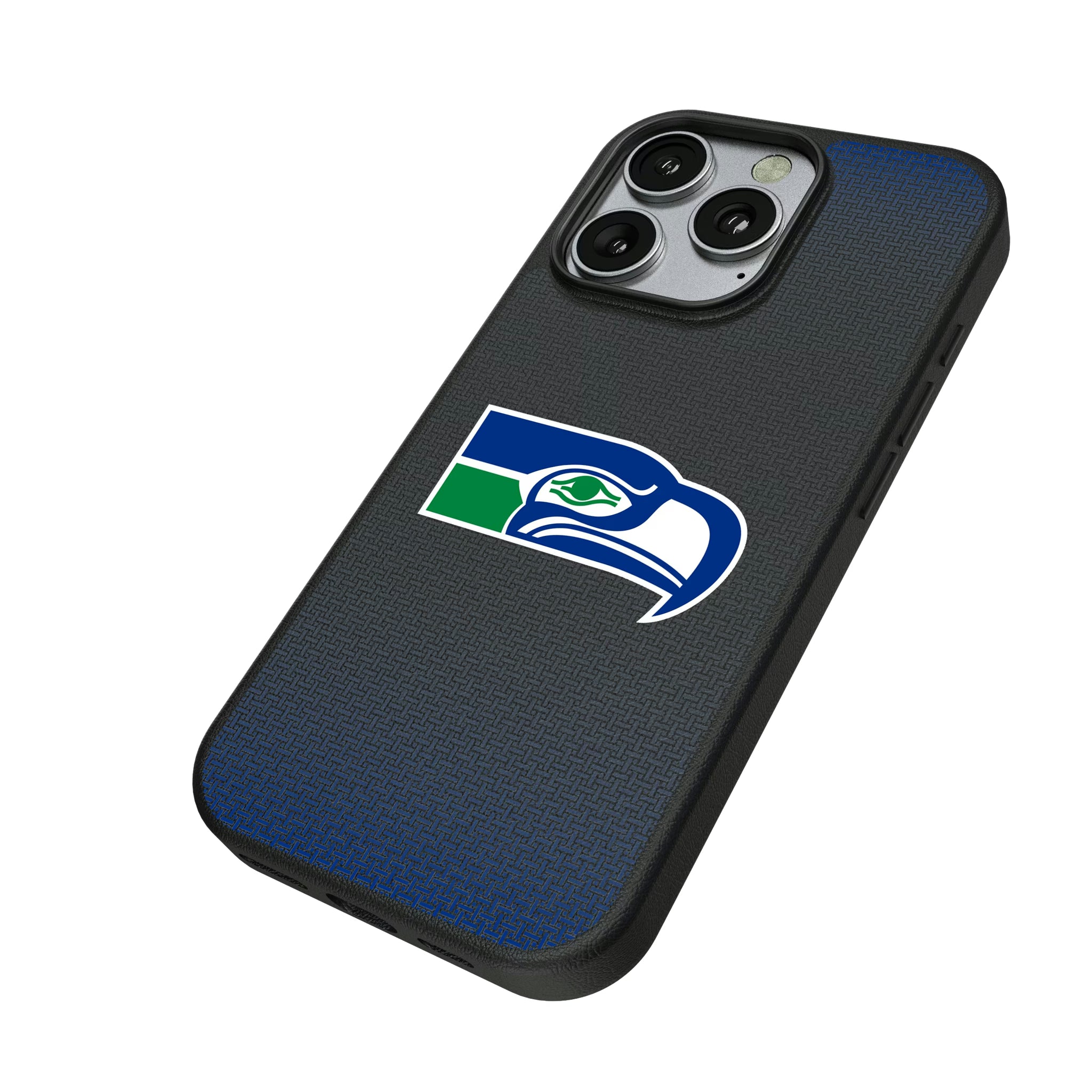 Seattle Seahawks Historic Collection Linen iPhone MagSafe Compatible Phone Case for Apple iPhone - Isometric View