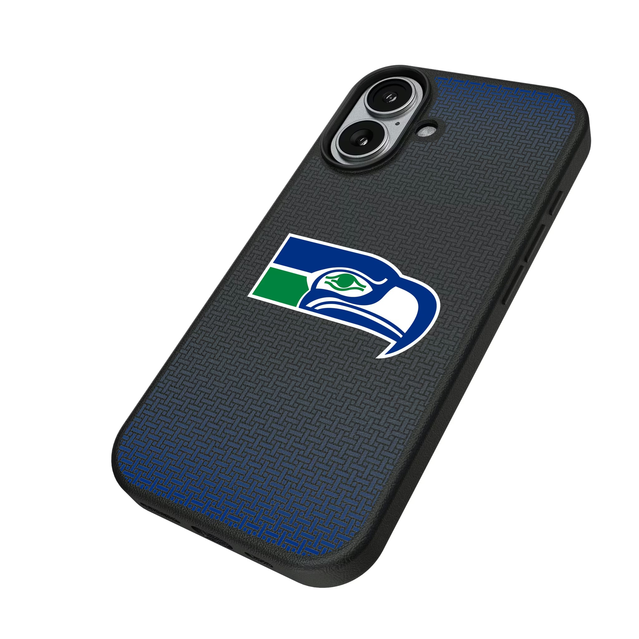 Seattle Seahawks Historic Collection Linen iPhone MagSafe Compatible Phone Case for Apple iPhone - Isometric View#Device_iPhone 17