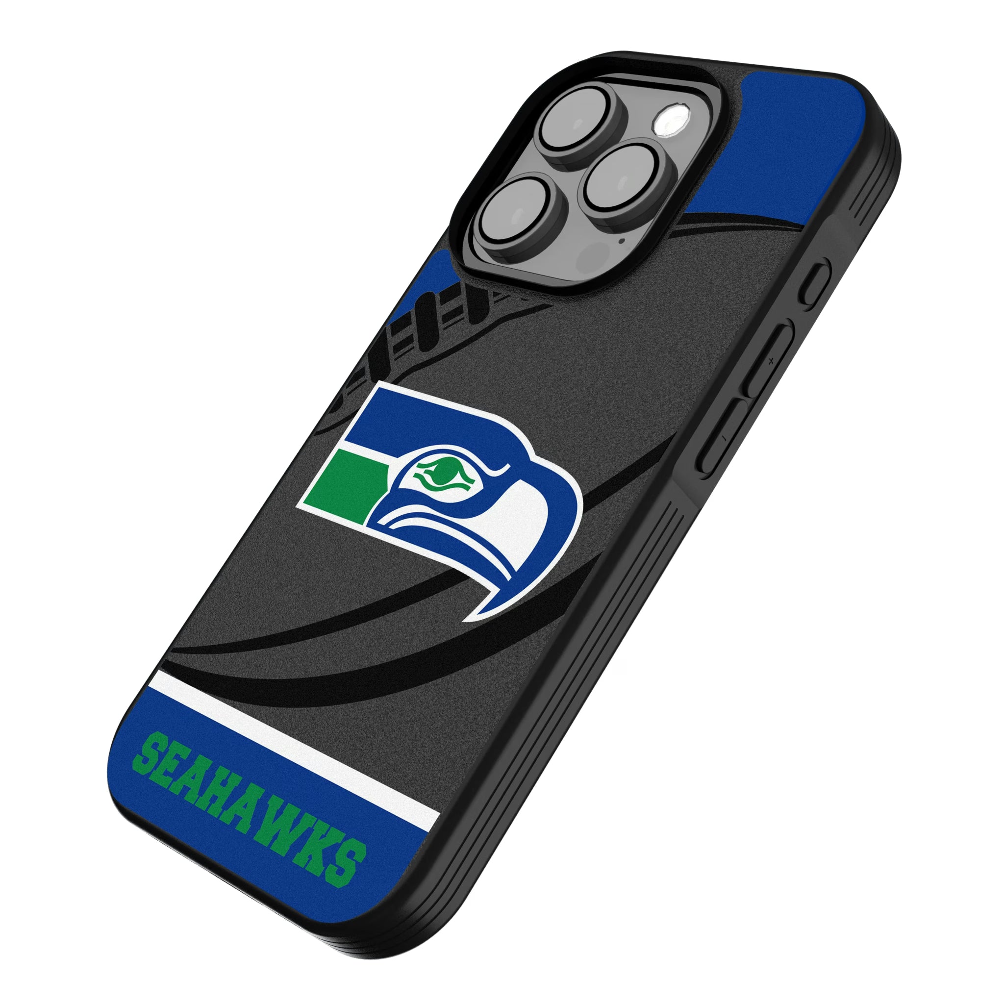 Seattle Seahawks Historic Collection Passtime iPhone Bump Phone Case for Apple iPhone - Isometric View