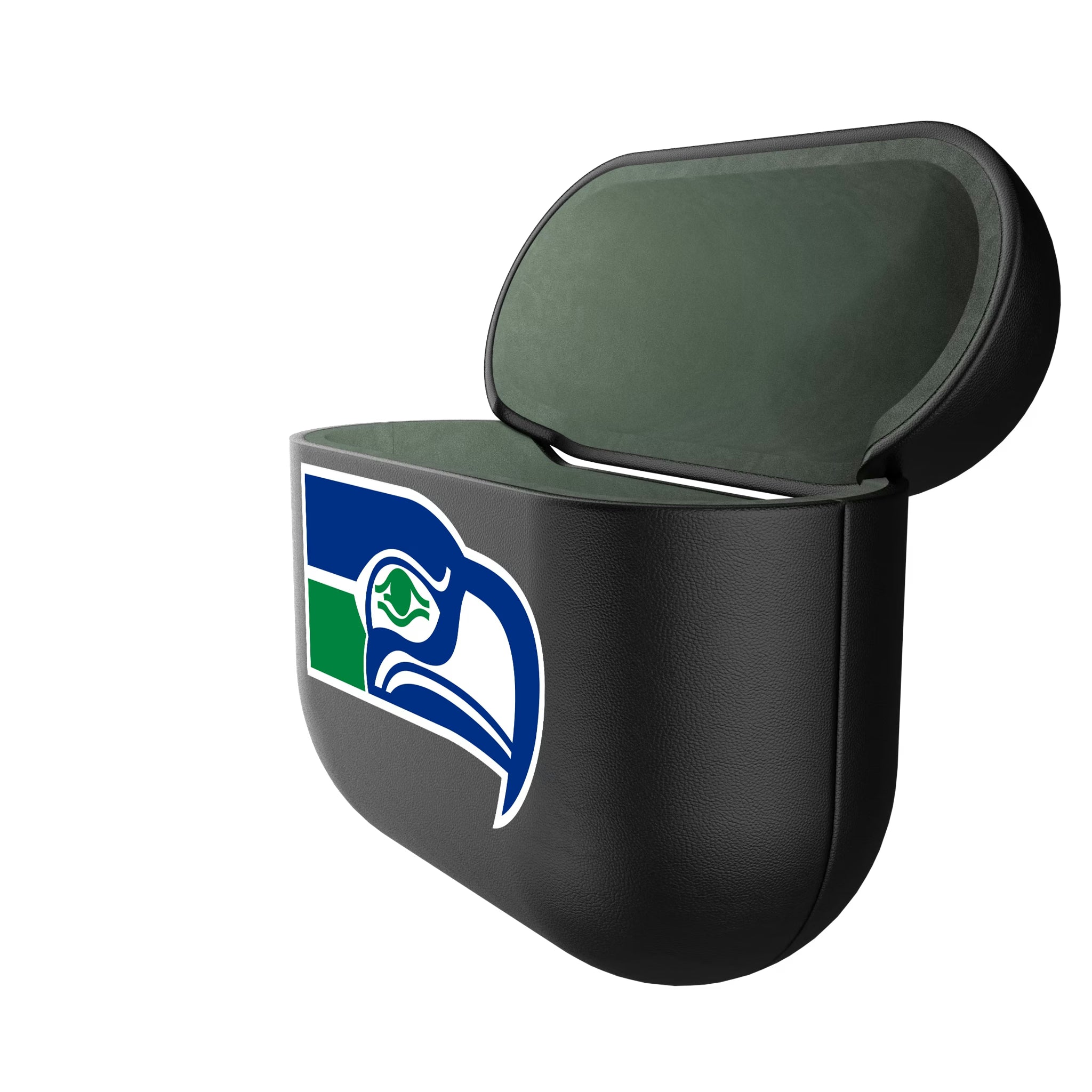 Seattle Seahawks Historic Collection Personalized Insignia AirPods AirPod Case Cover - Isometric View#Device_AirPods 3rd Gen