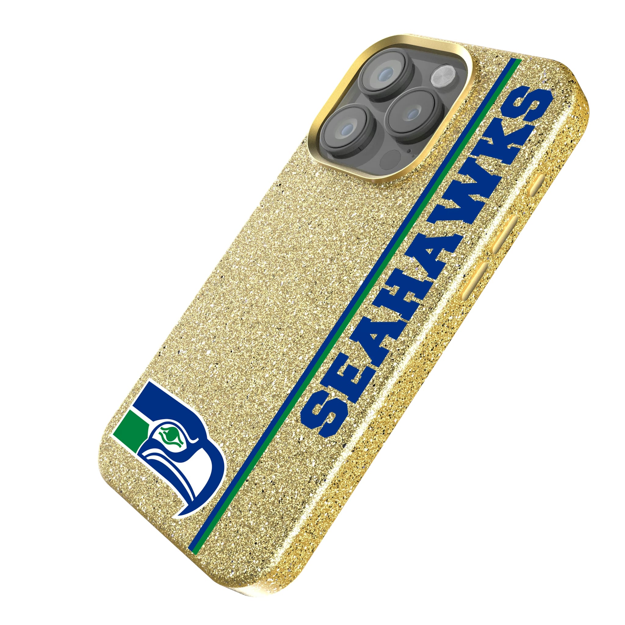 Seattle Seahawks Historic Collection Sidebar iPhone Bling Phone Case for Apple iPhone - Isometric View