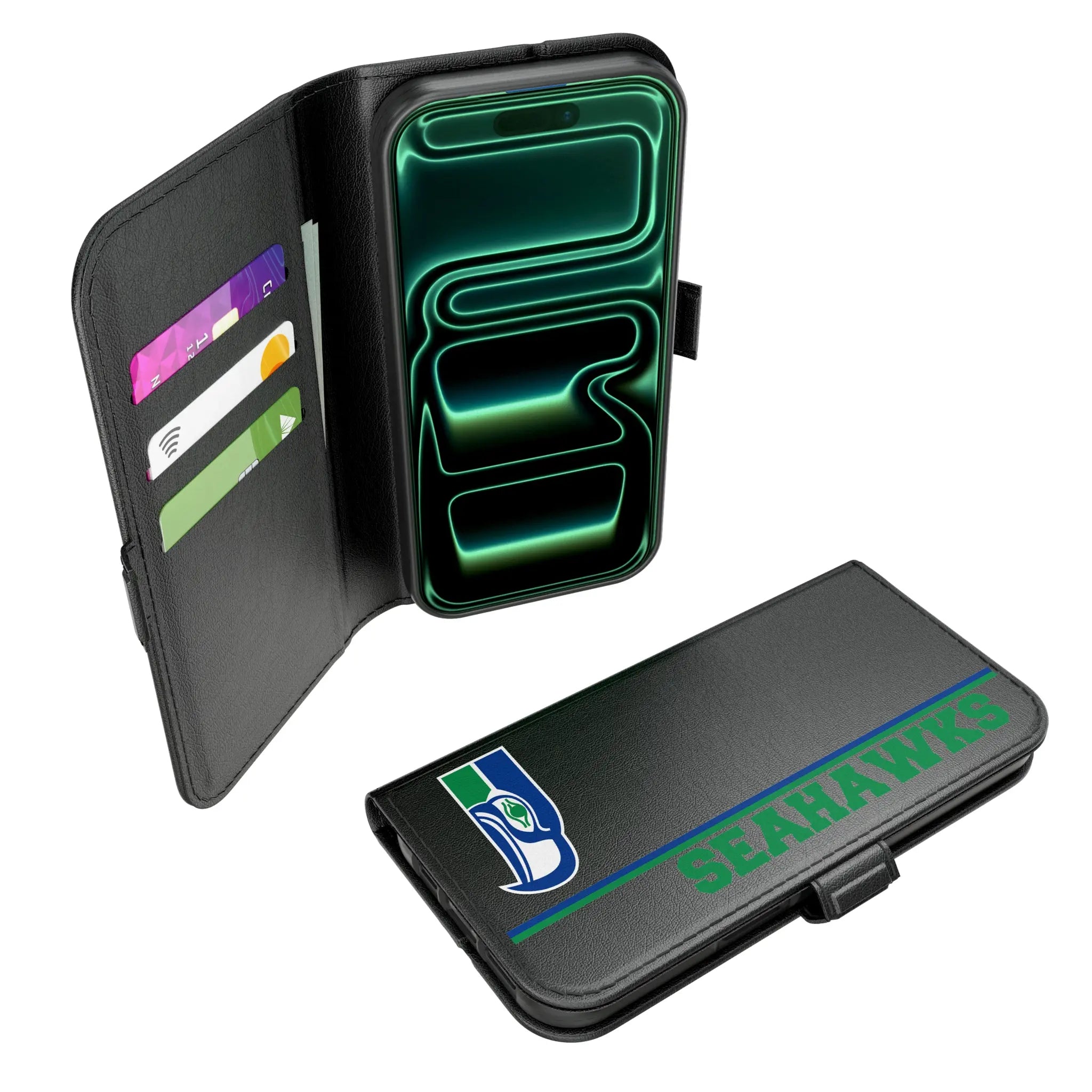 Seattle Seahawks Historic Collection Sidebar iPhone Folio Phone Case for Apple iPhone#Device_iPhone 17