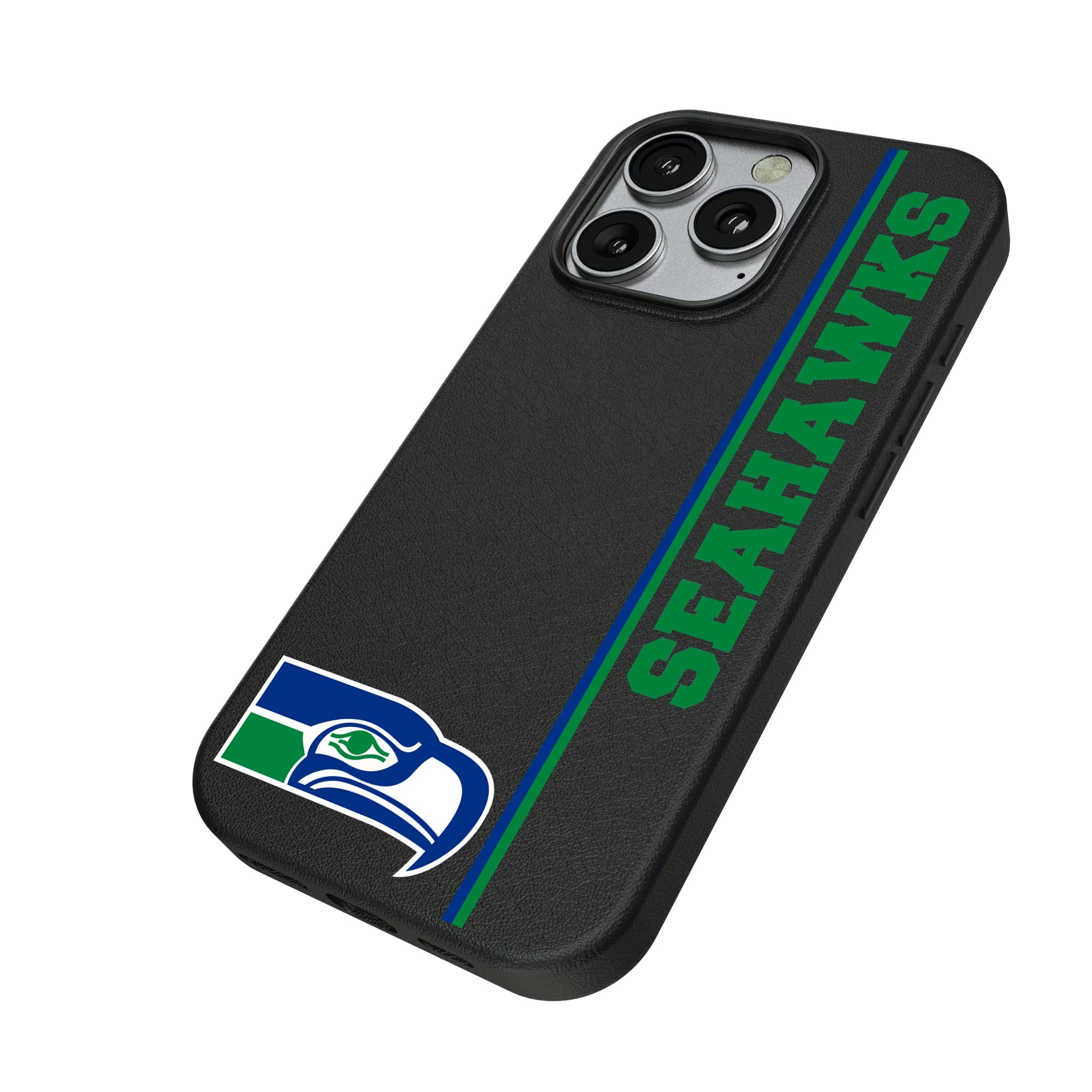 Seattle Seahawks Historic Collection Sidebar iPhone MagSafe Compatible Phone Case for Apple iPhone - Isometric View