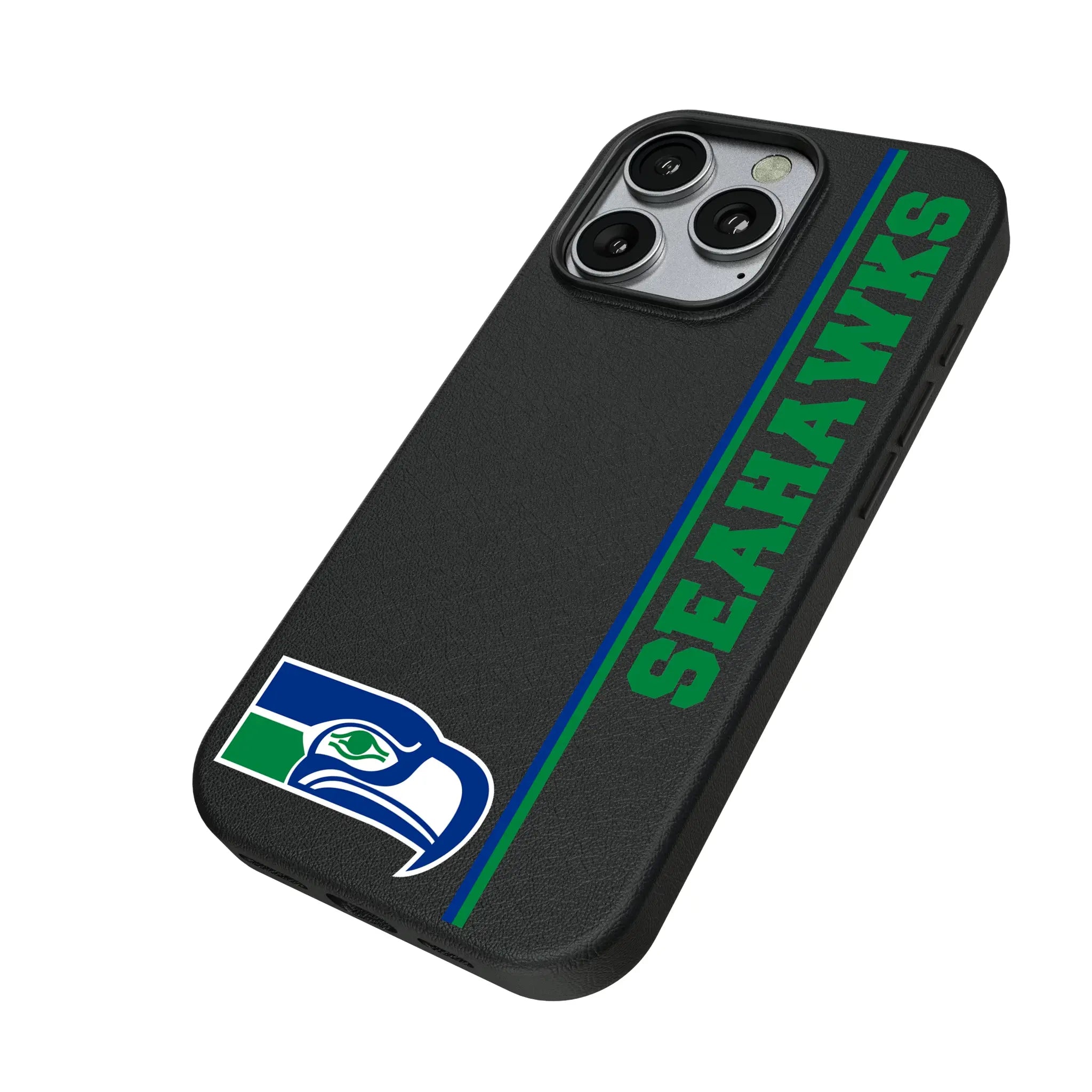 Seattle Seahawks Historic Collection Sidebar iPhone MagSafe Compatible Phone Case for Apple iPhone - Isometric View