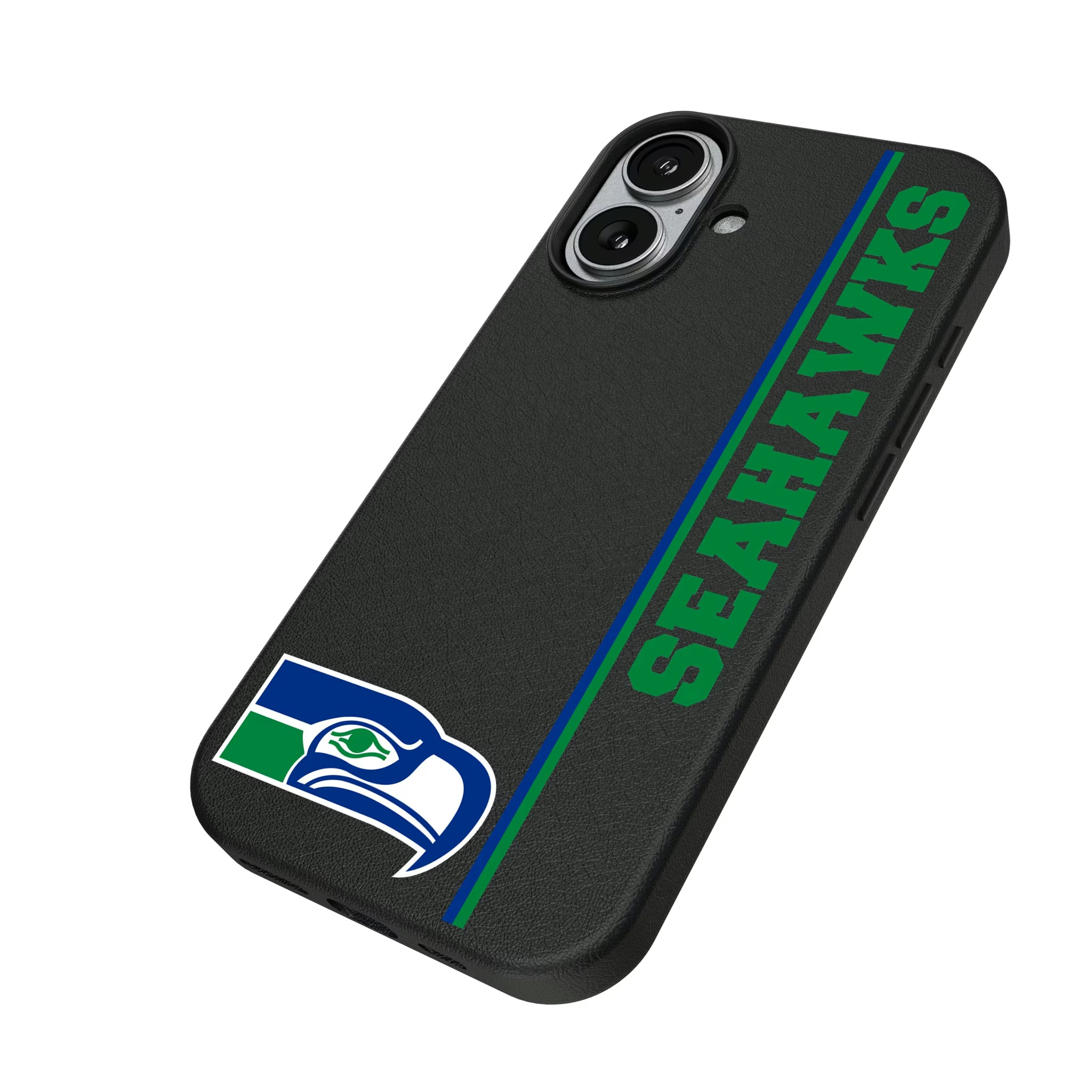 Seattle Seahawks Historic Collection Sidebar iPhone MagSafe Compatible Phone Case for Apple iPhone - Isometric View#Device_iPhone 17
