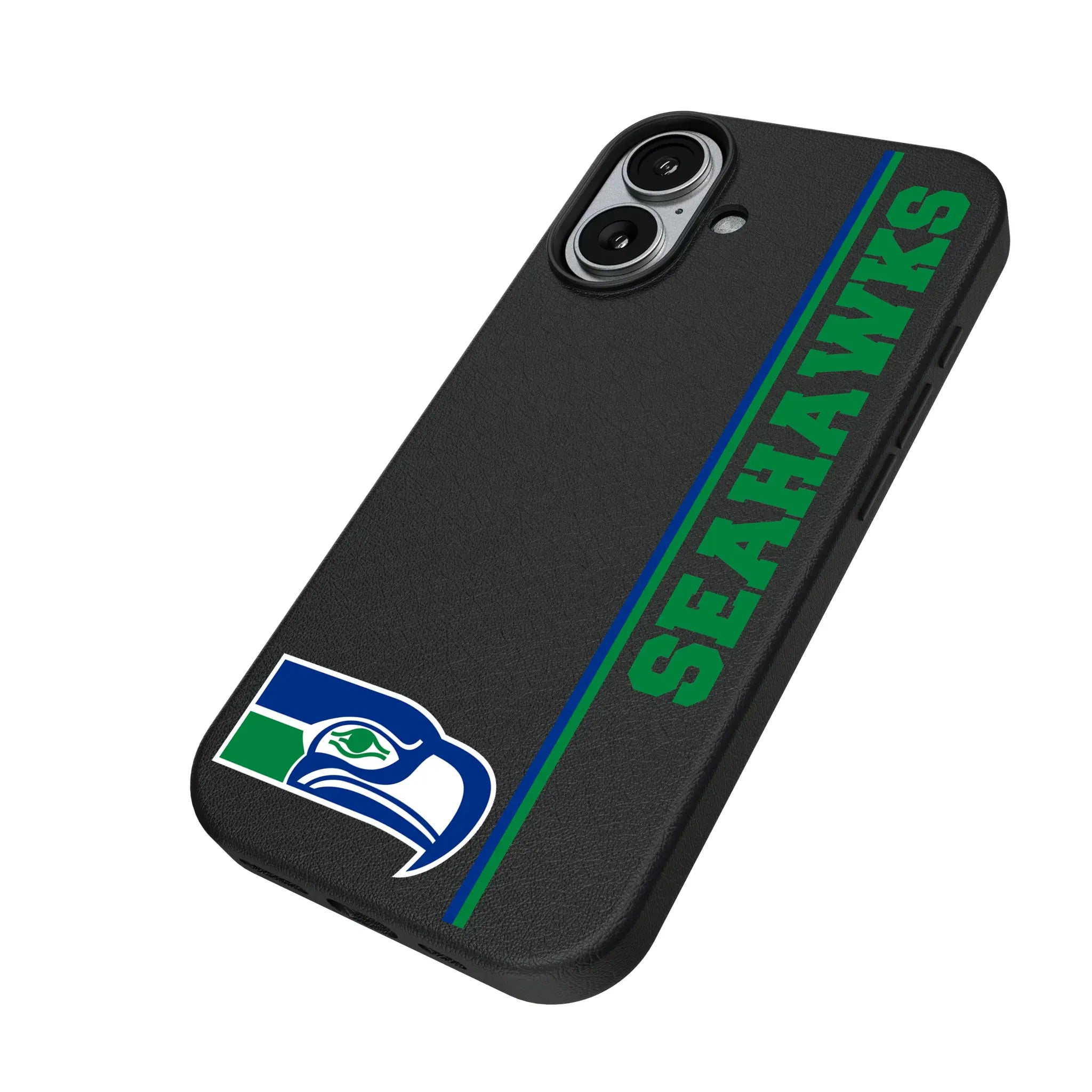Seattle Seahawks Historic Collection Sidebar iPhone MagSafe Compatible Phone Case for Apple iPhone - Isometric View#Device_iPhone 17