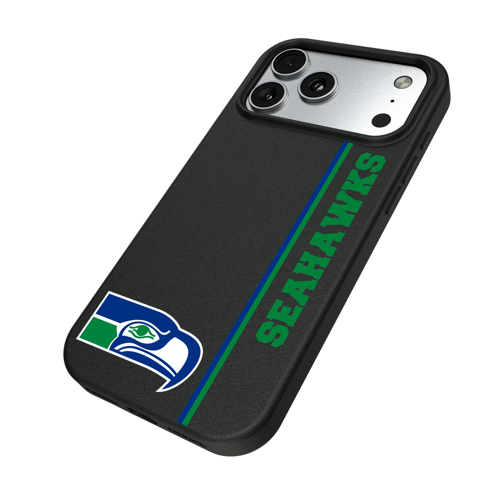 Seattle Seahawks Historic Collection Sidebar iPhone MagSafe Compatible Phone Case for Apple iPhone - Isometric View#Device_iPhone 17 Pro Max