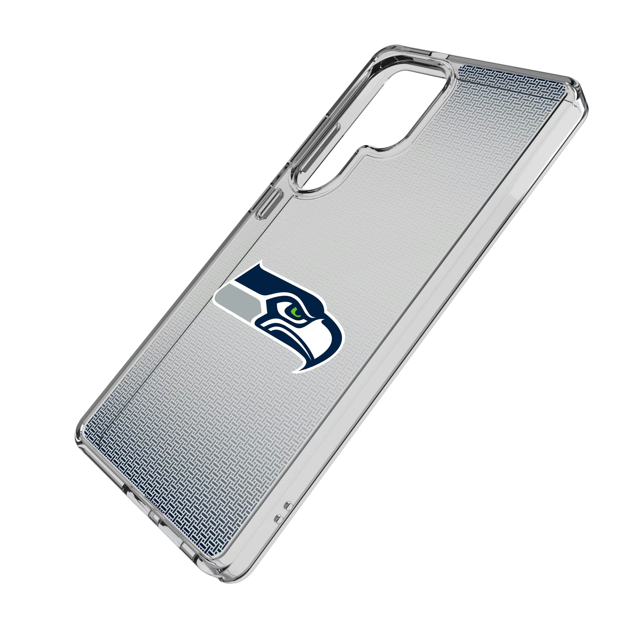 Seattle Seahawks Linen Galaxy Clear Phone Case for Samsung Galaxy - Isometric View