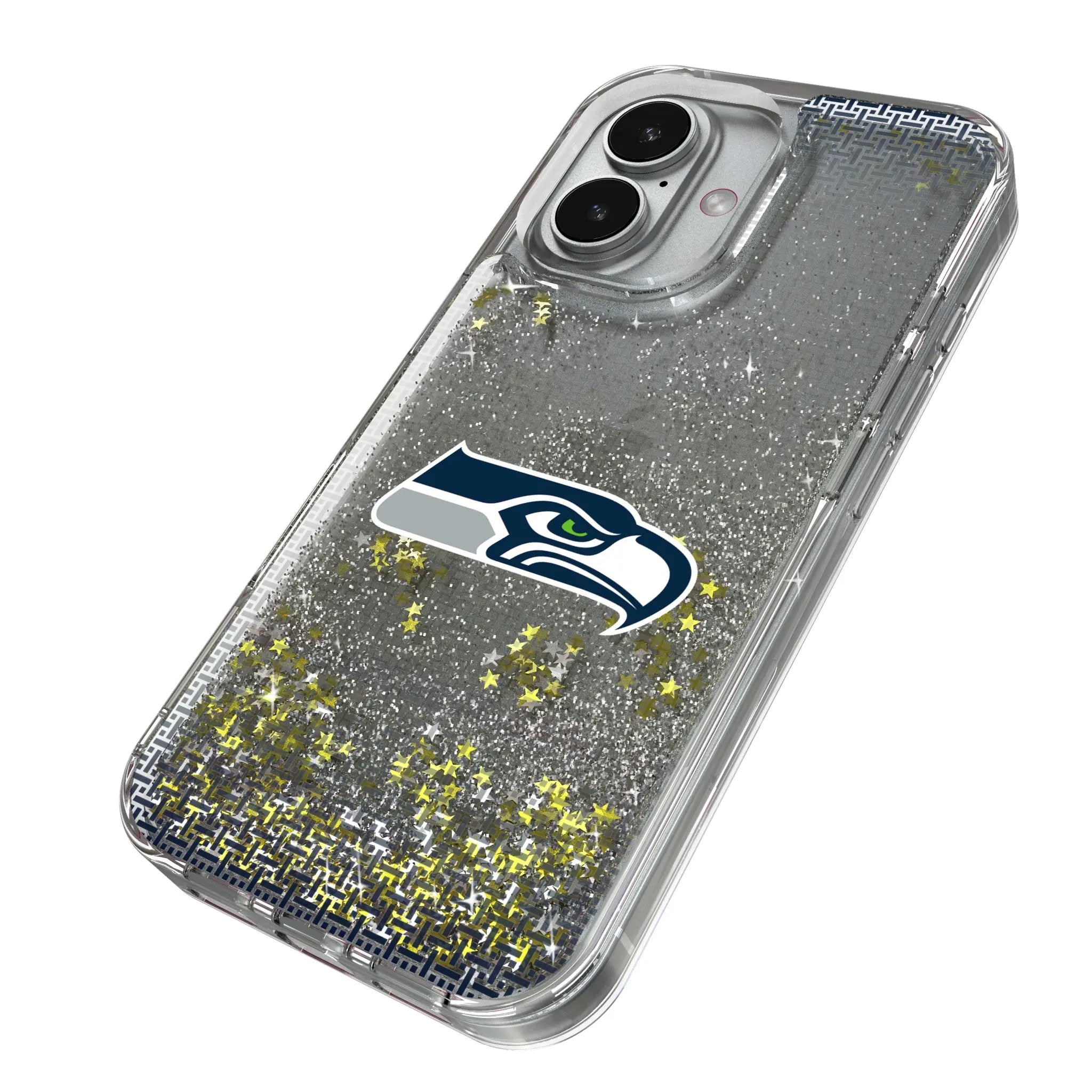 Seattle Seahawks Linen iPhone Glitter Phone Case for Apple iPhone - Isometric View