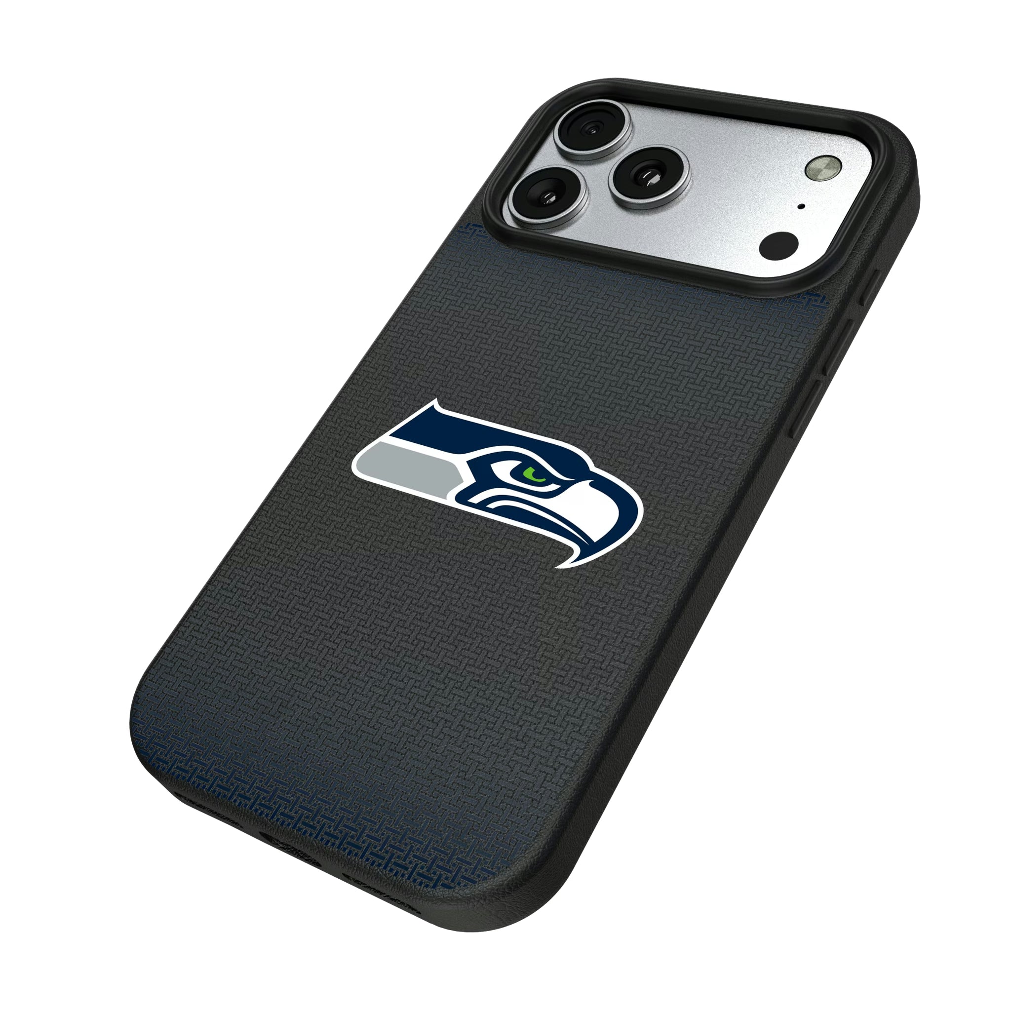Seattle Seahawks Linen iPhone MagSafe Compatible Phone Case for Apple iPhone - Isometric View#Device_iPhone 17 Pro Max