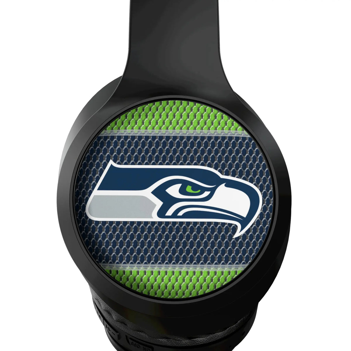 Seattle Seahawks Mesh Wireless Over-Ear Headphones With Case - Detail