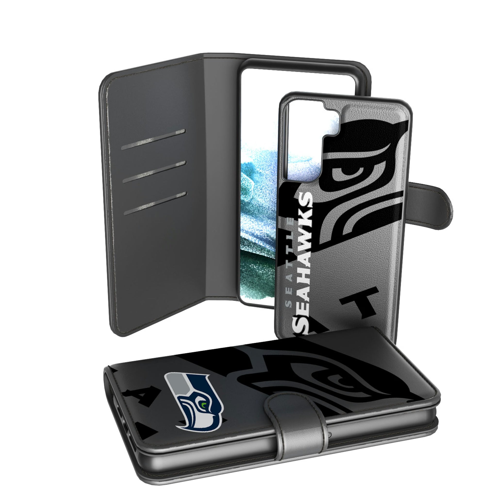 Seattle Seahawks Monocolor Tilt Galaxy Wallet Phone Case for Samsung Galaxy