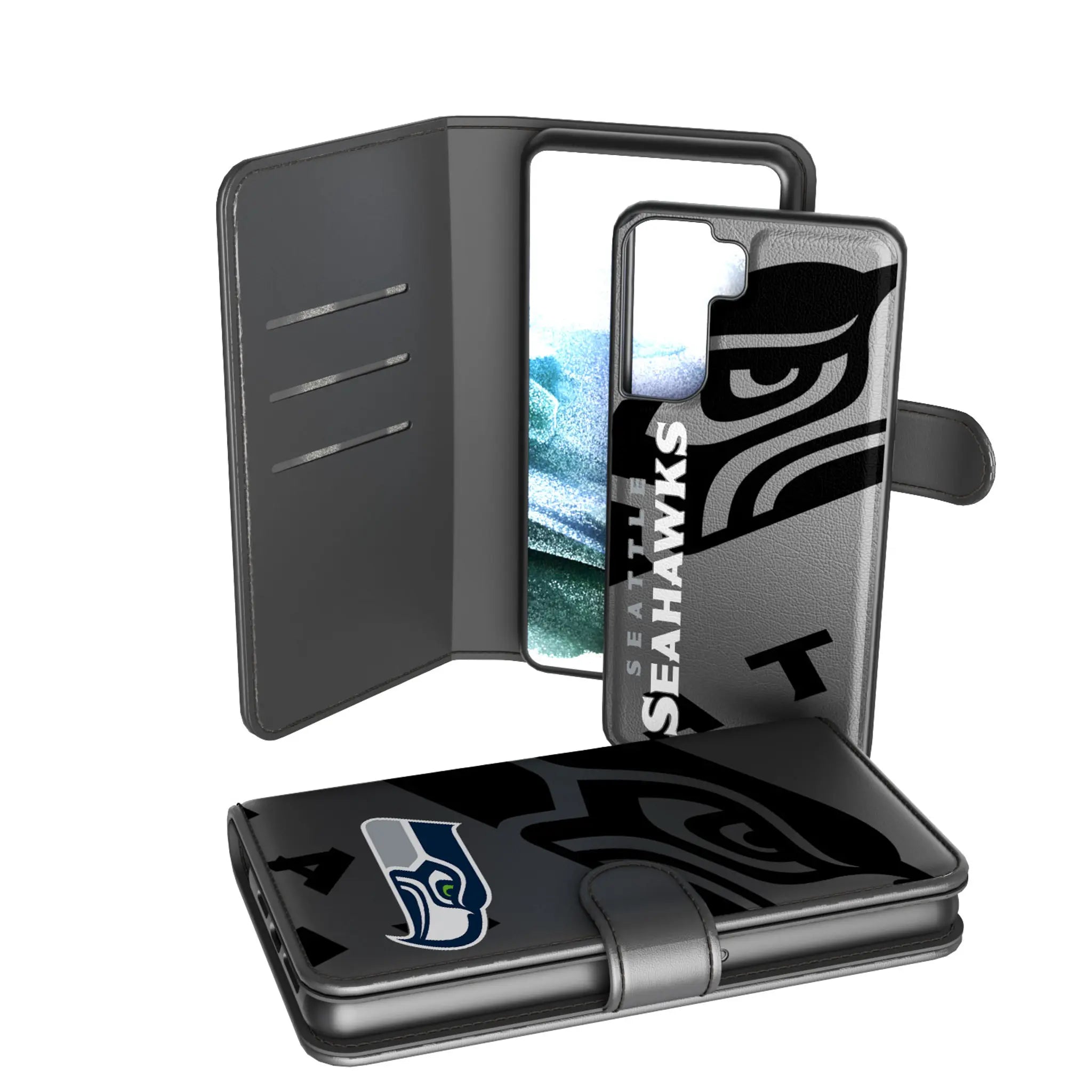 Seattle Seahawks Monocolor Tilt Galaxy Wallet Phone Case for Samsung Galaxy