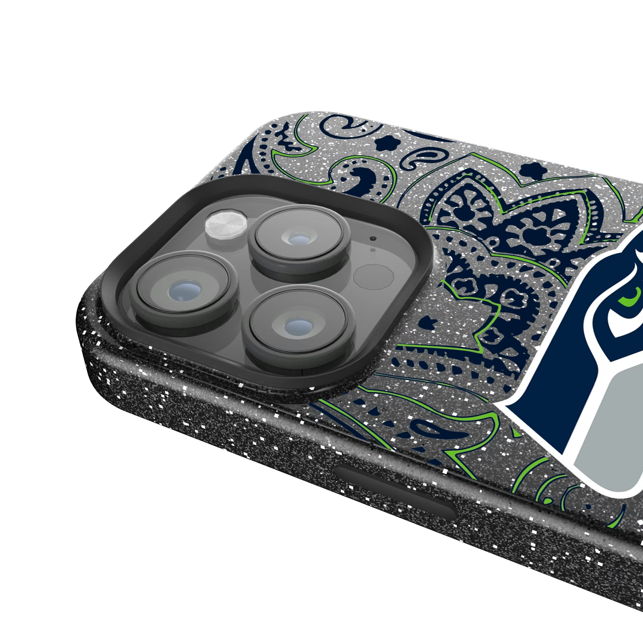 Seattle Seahawks Paisley iPhone Bling Phone Case for Apple iPhone - Detail